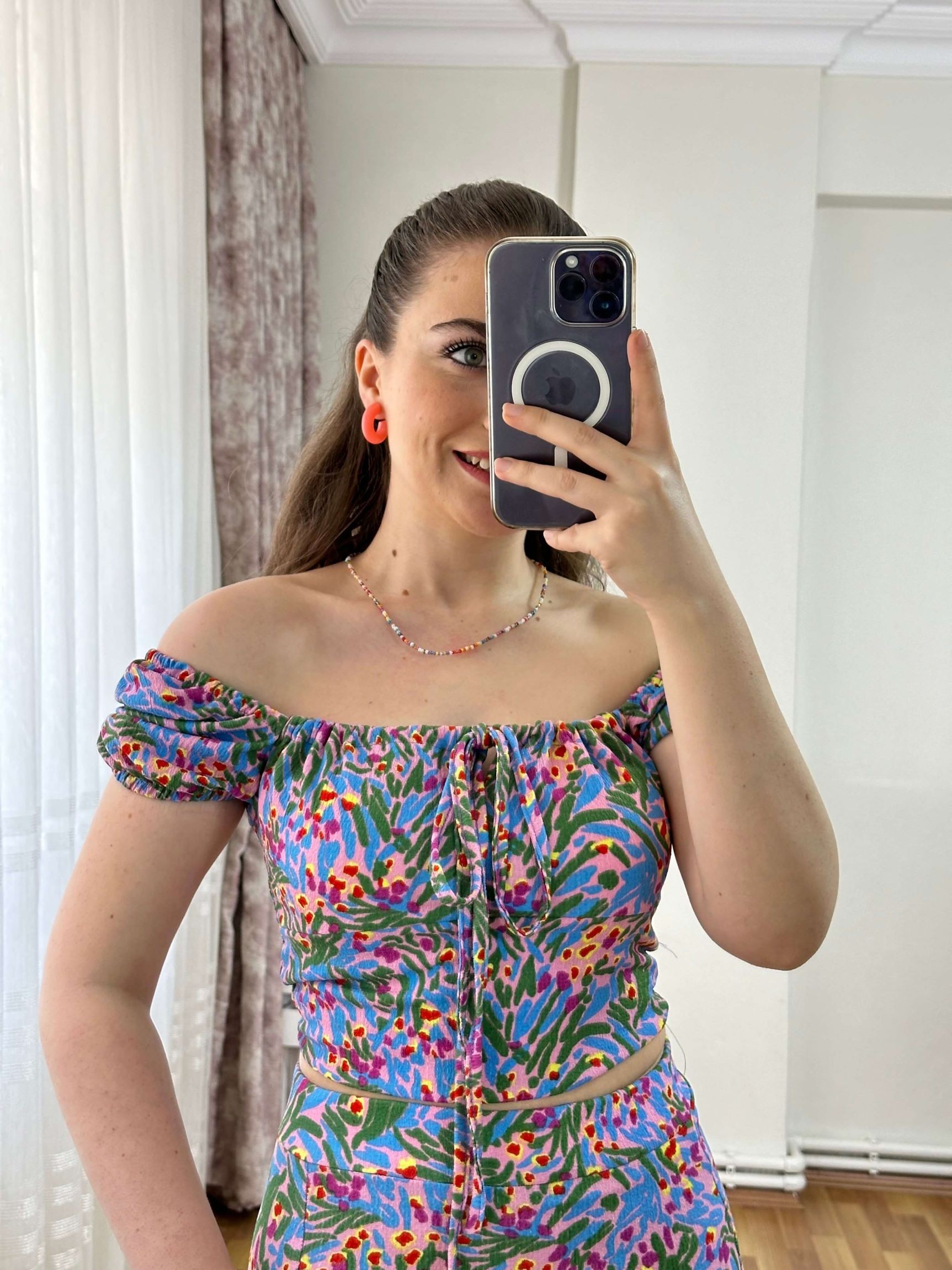 Gofre Kumaş Crop Etek Takım