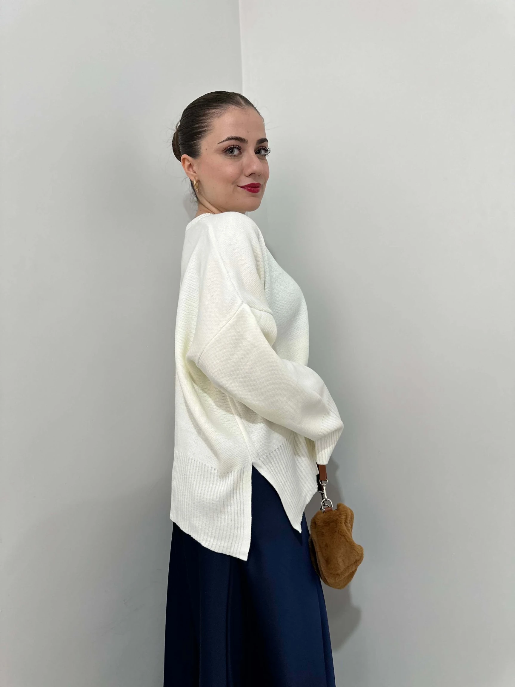 Ayıcık Baskılı Triko Kazak