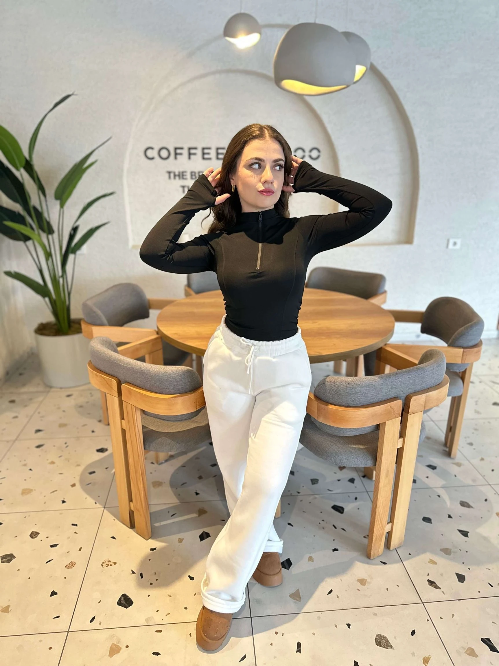 Üç İplik Alt Eşofman  - Beyaz