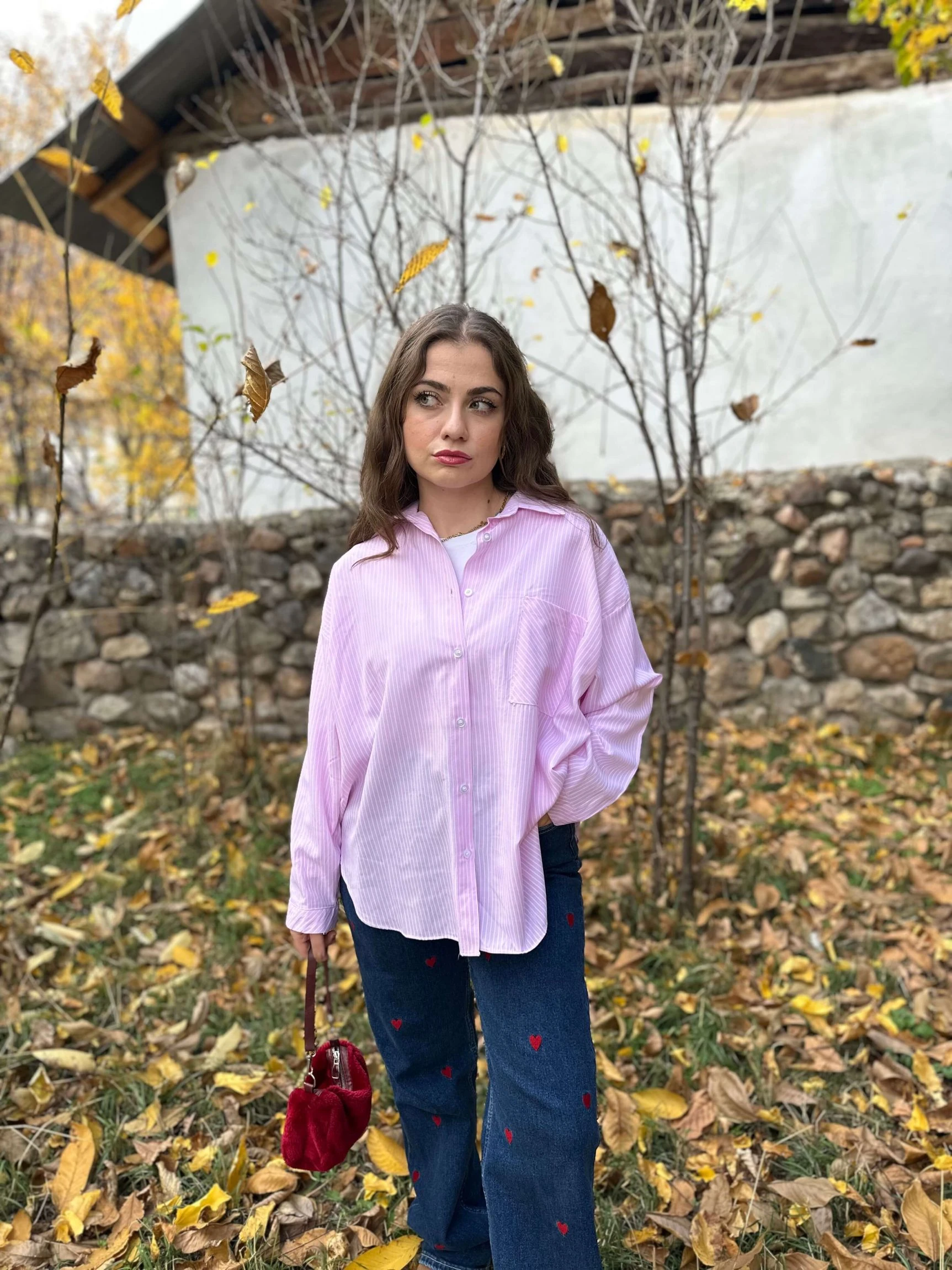 Çizgili Poplin Kumaş Gömlek