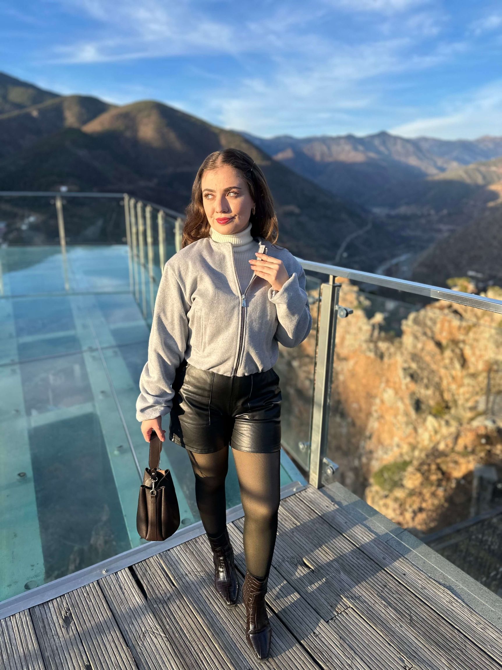 Kaşe Fermuarlı Ceket - Gri