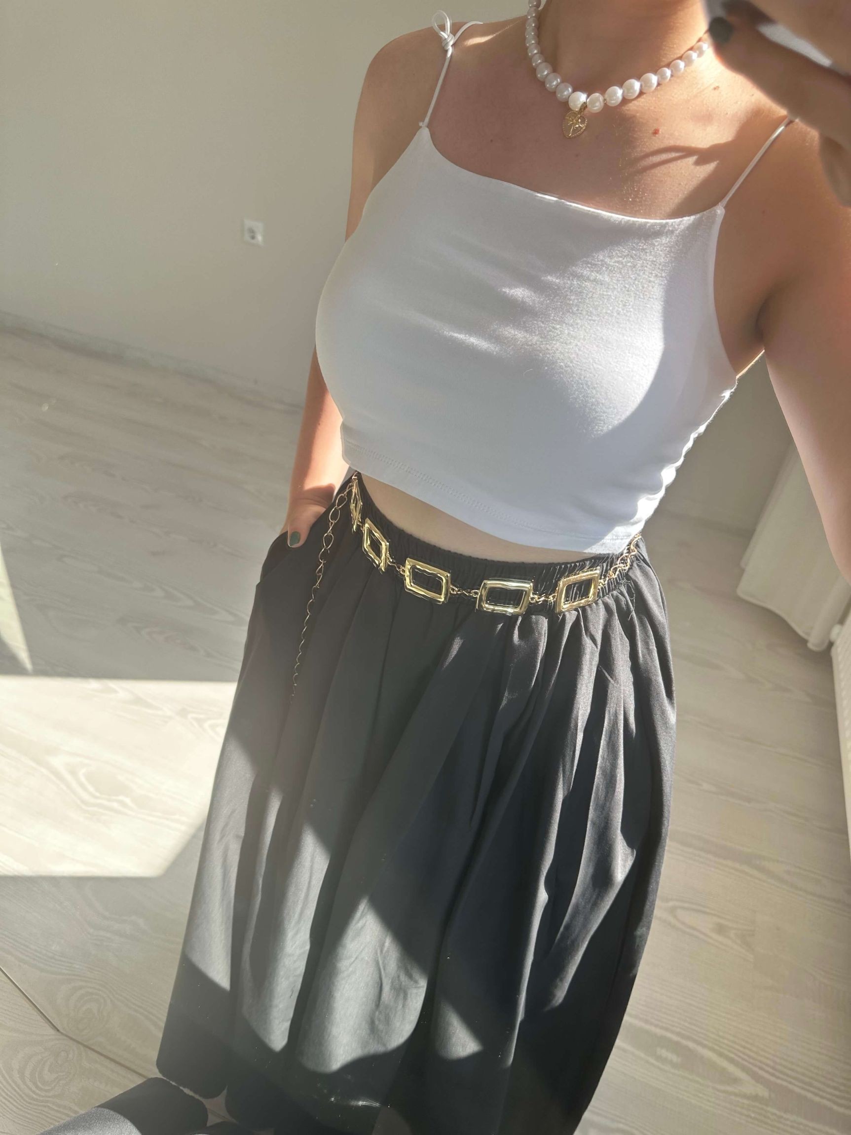 Kare Gold Zincirli Kemer