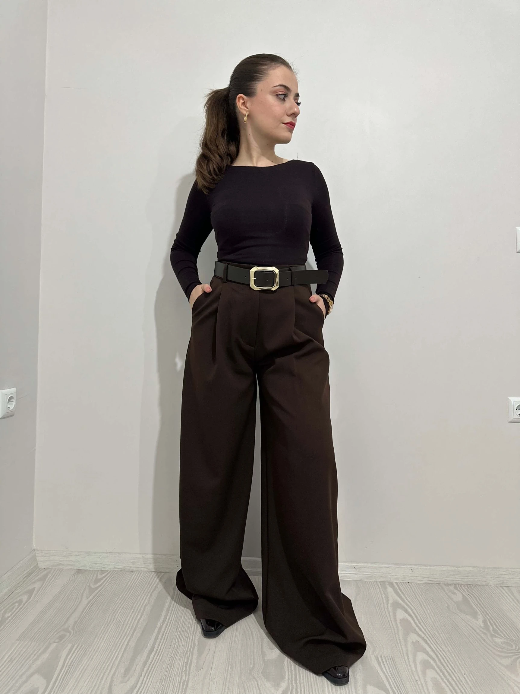 Ultra Bol Kemerli Palazzo Pantolon