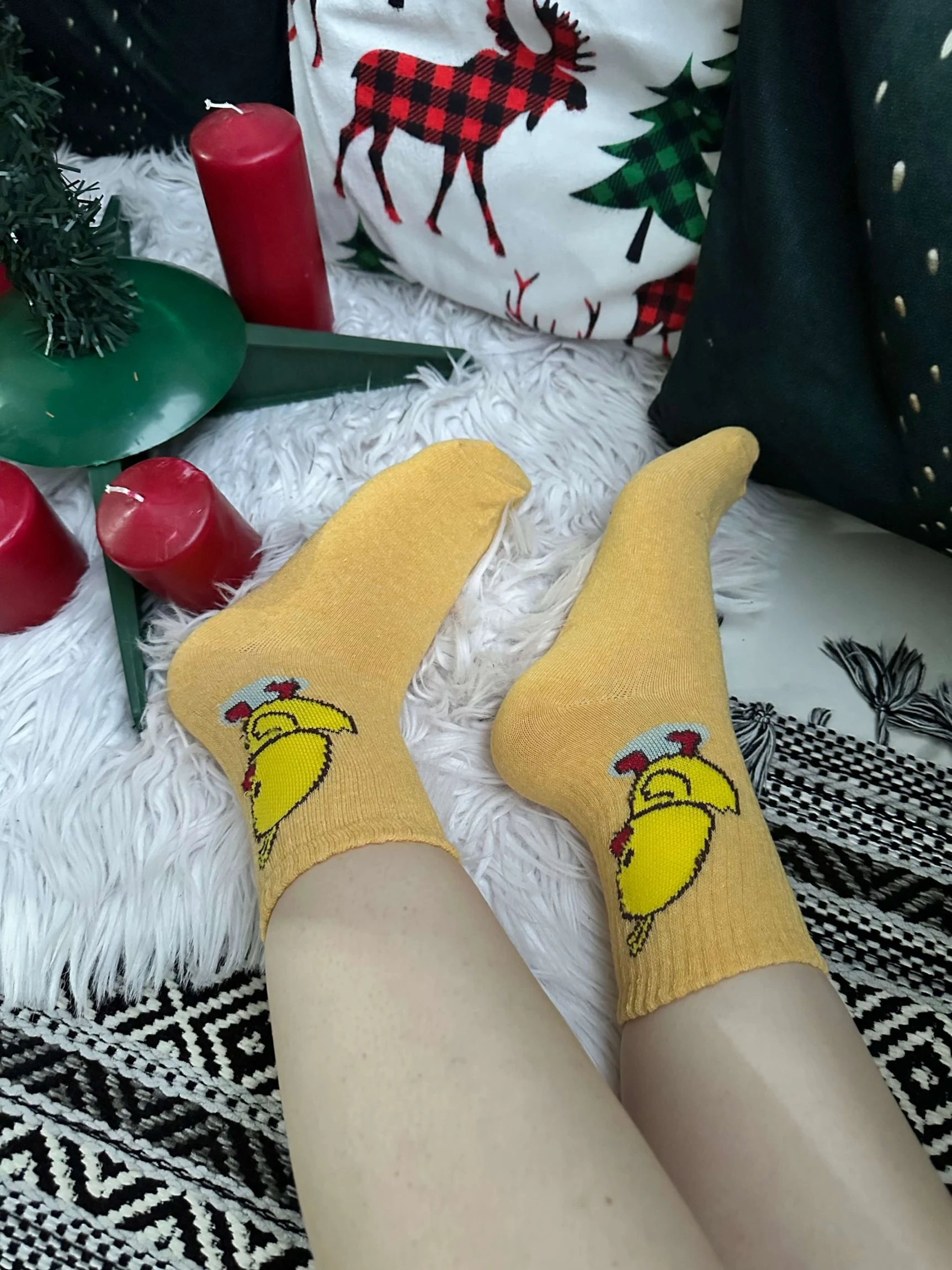 Turuncu Civciv Detaylı Çorap