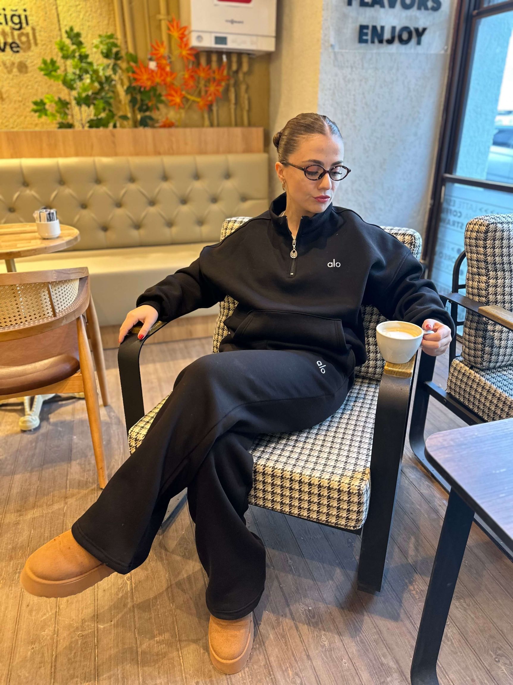 ALO Üç İplik Eşofman Takımı - Siyah