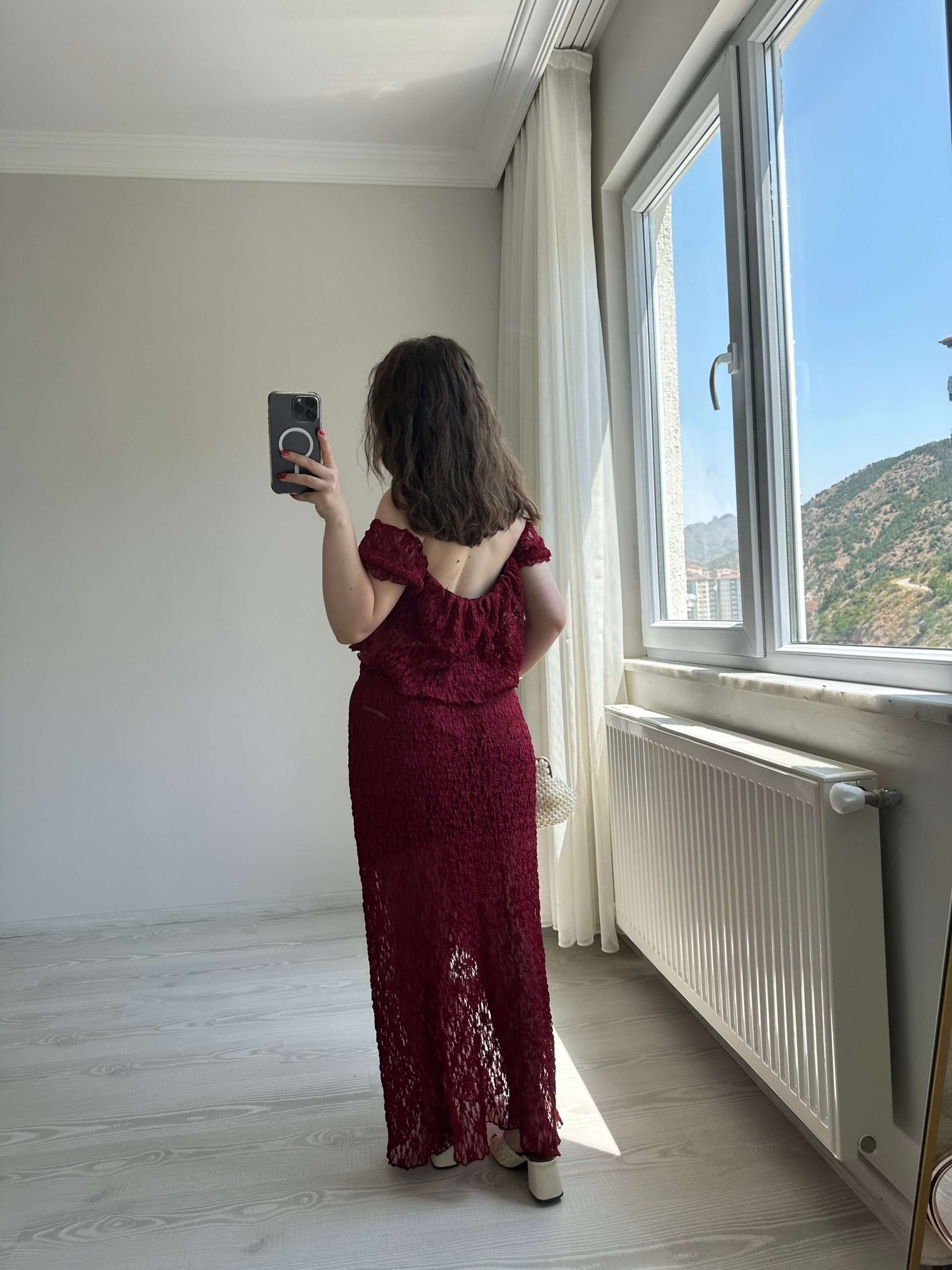 Dantelli Astarlı Crop Etek Takım