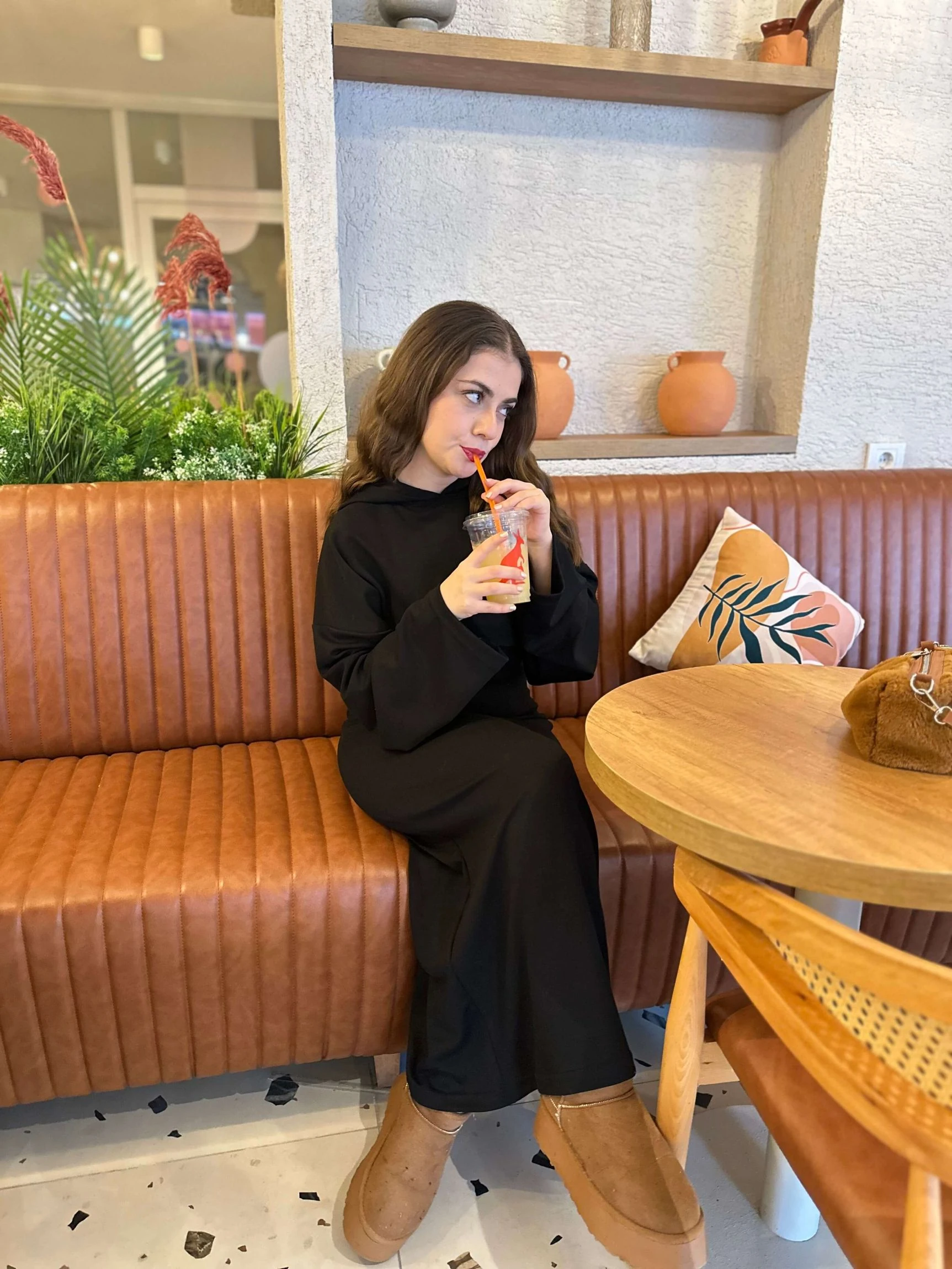 OYS Kapşonlu Elbise - Siyah