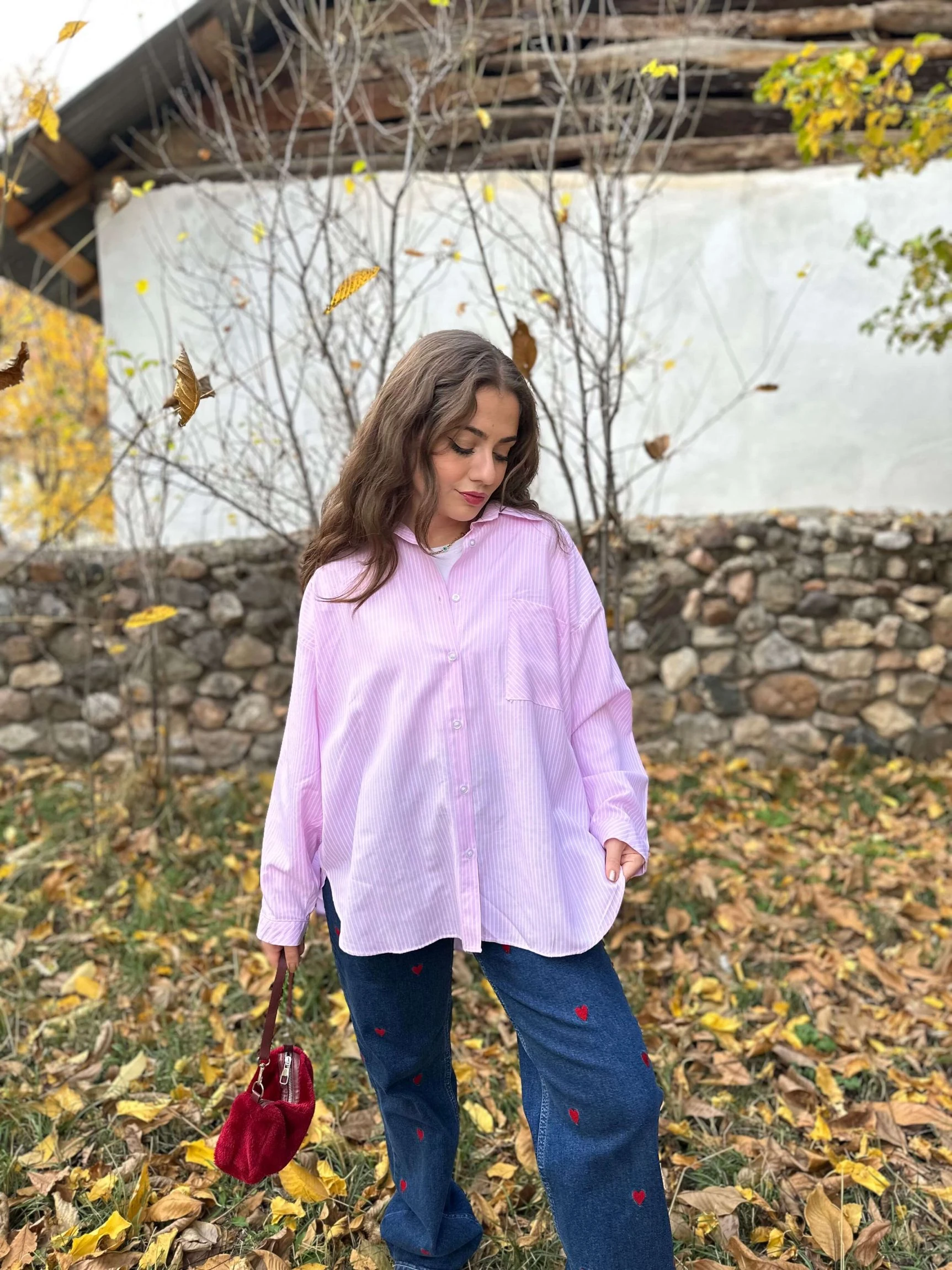 Çizgili Poplin Kumaş Gömlek