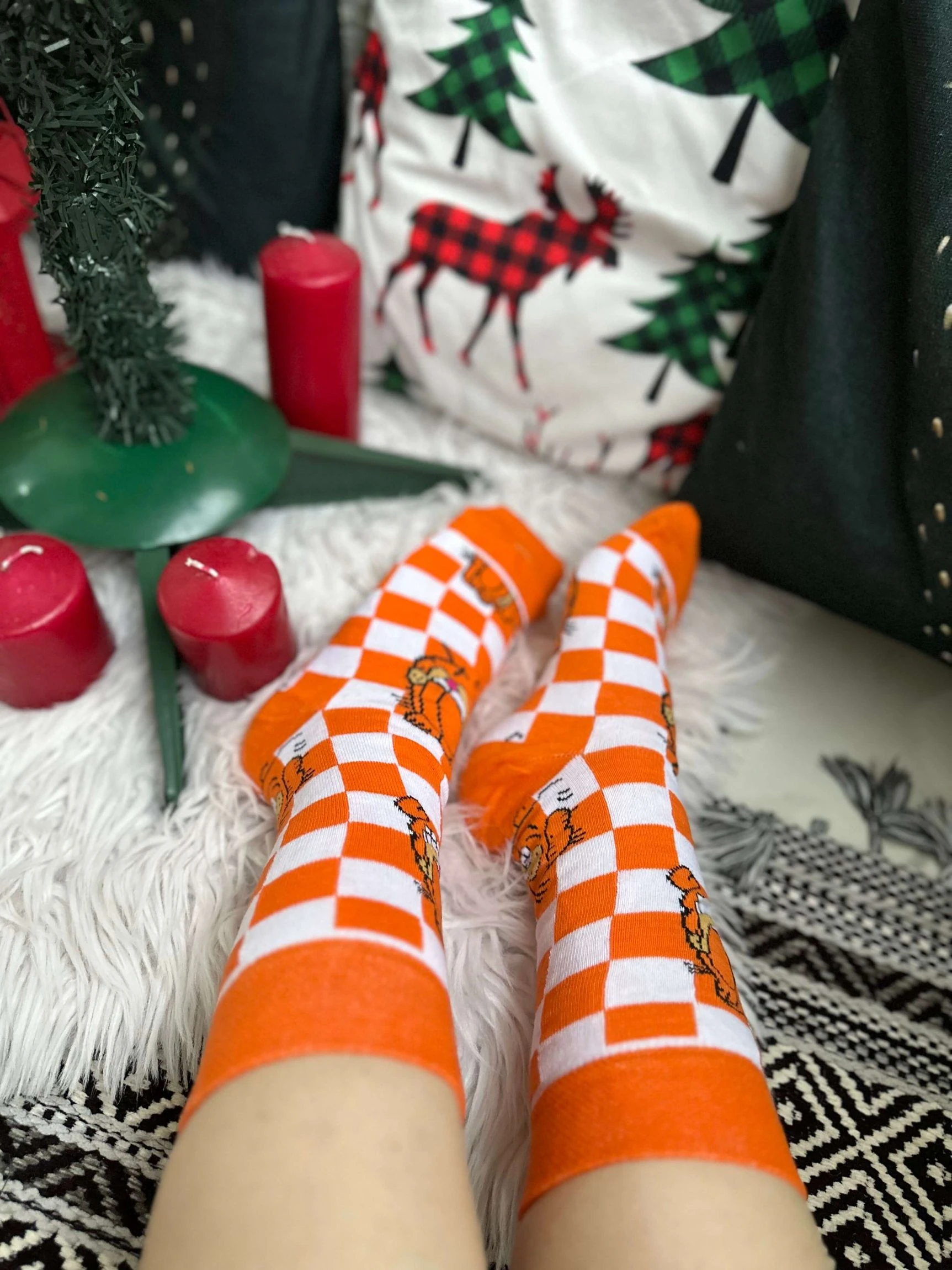 Turuncu Garfield Çorabı