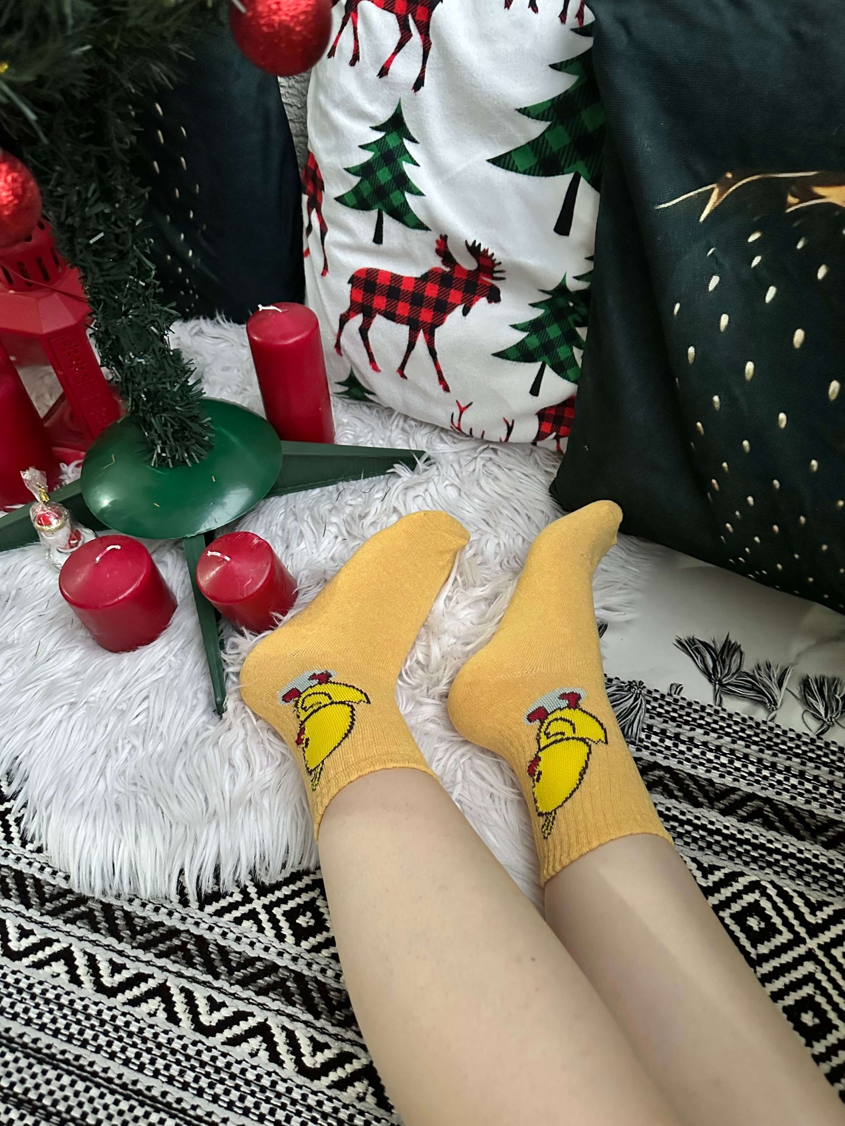 Turuncu Civciv Detaylı Çorap