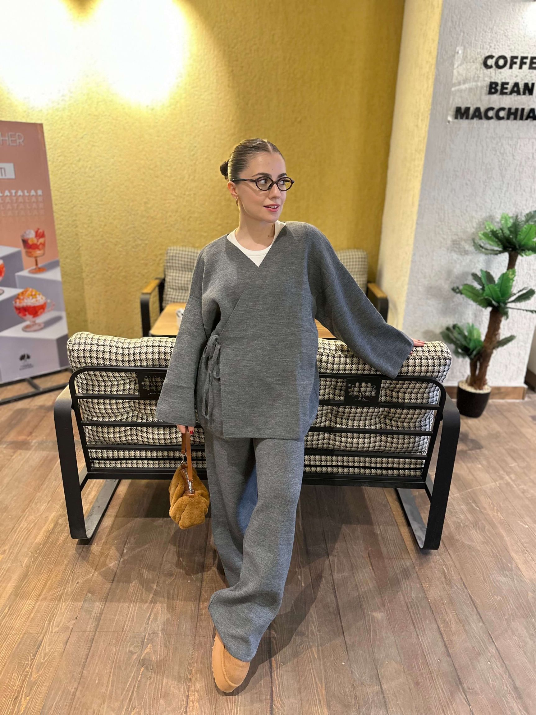 Triko İkili Takım - Gri