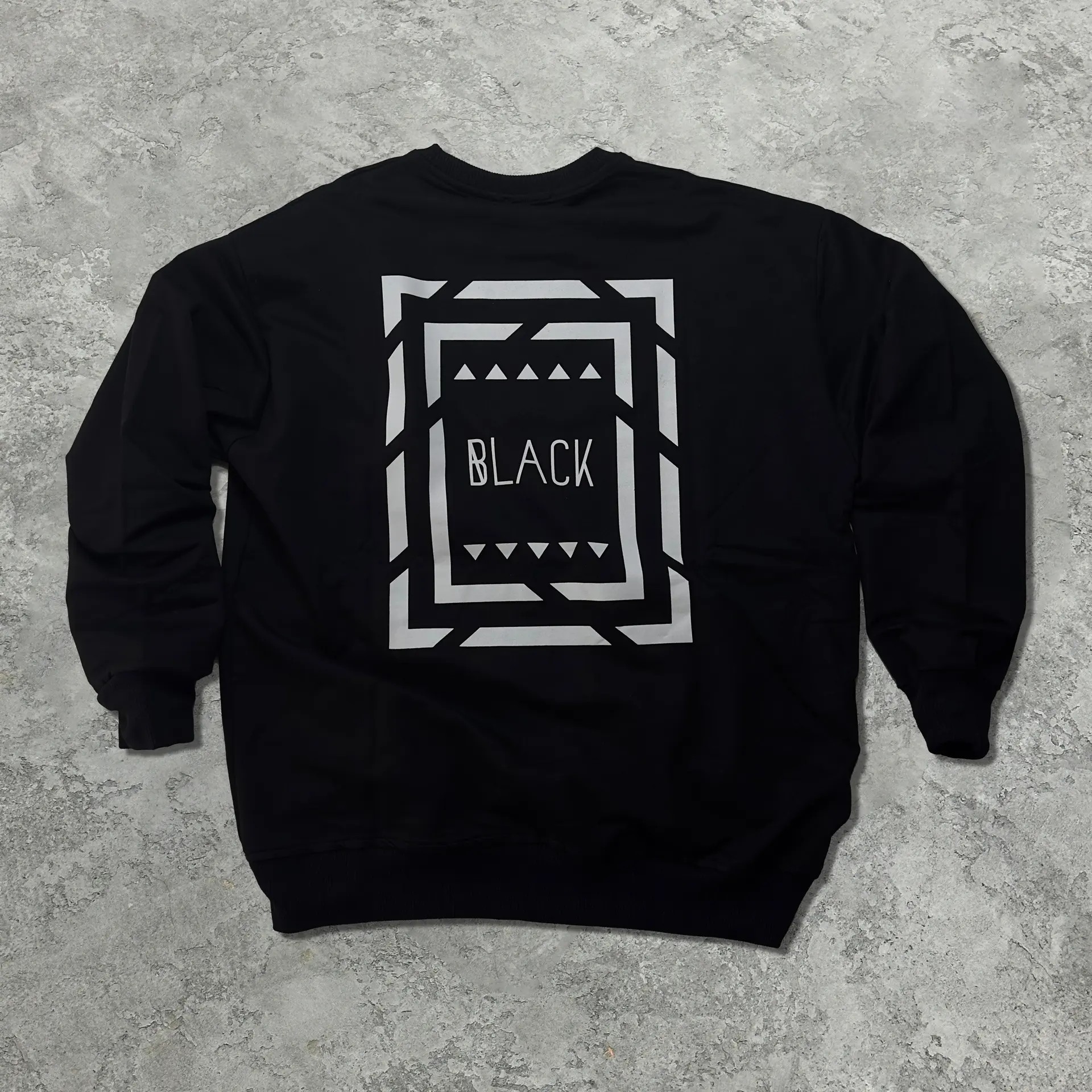 BLACK Baskılı Siyah Renk Oversize Sweatshirt