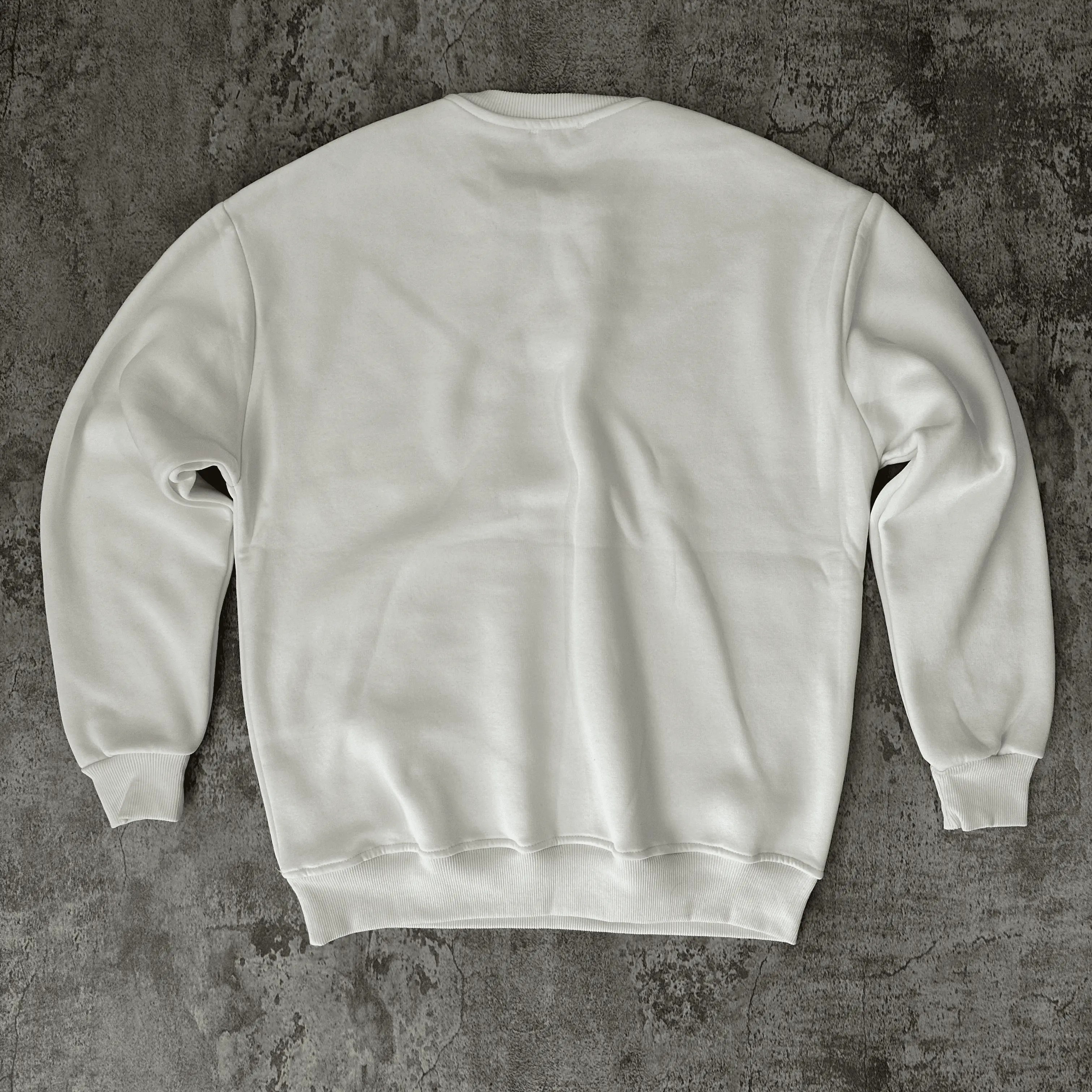 Beyaz Kare Midye Desen Oversize Sweatshirt