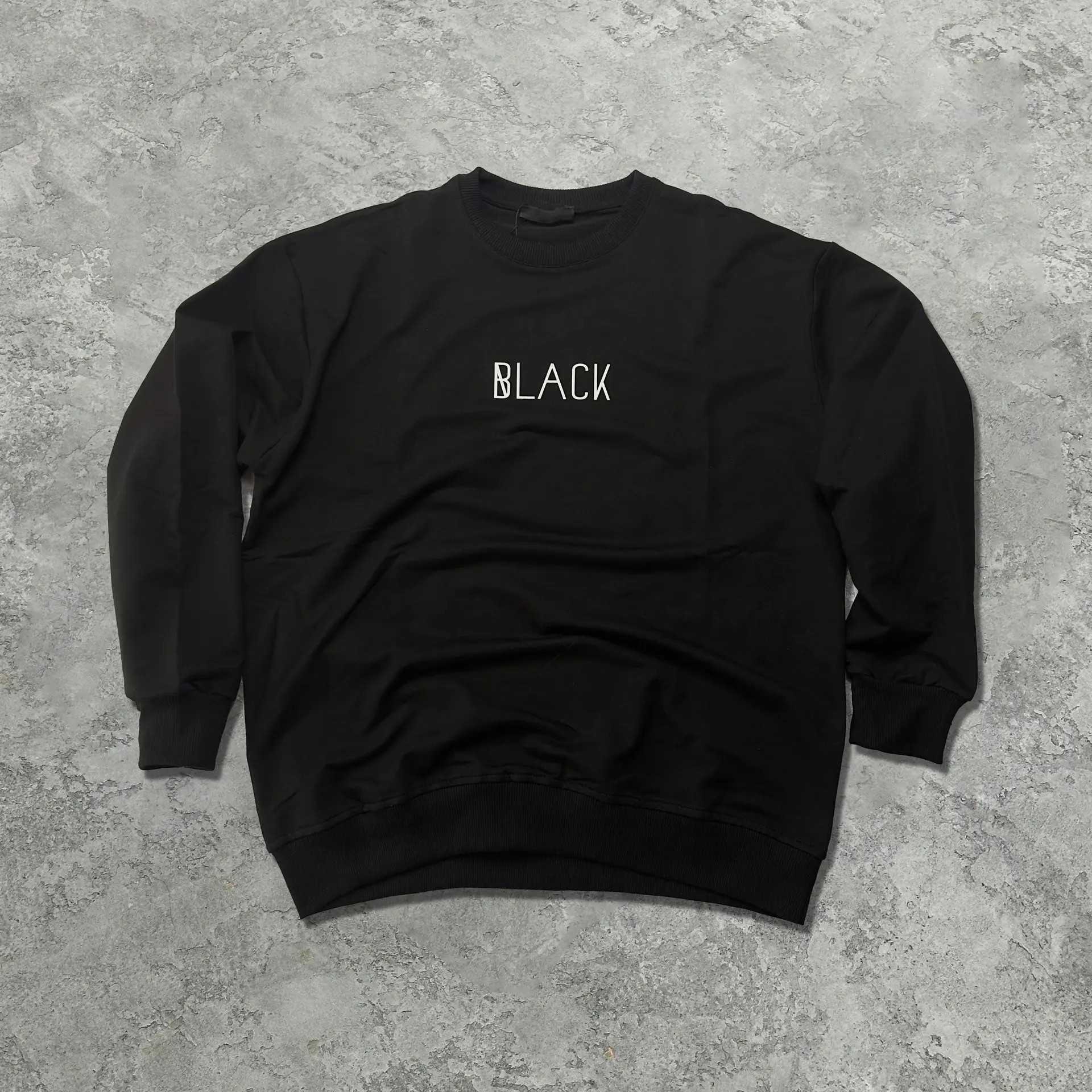 BLACK Baskılı Siyah Renk Oversize Sweatshirt