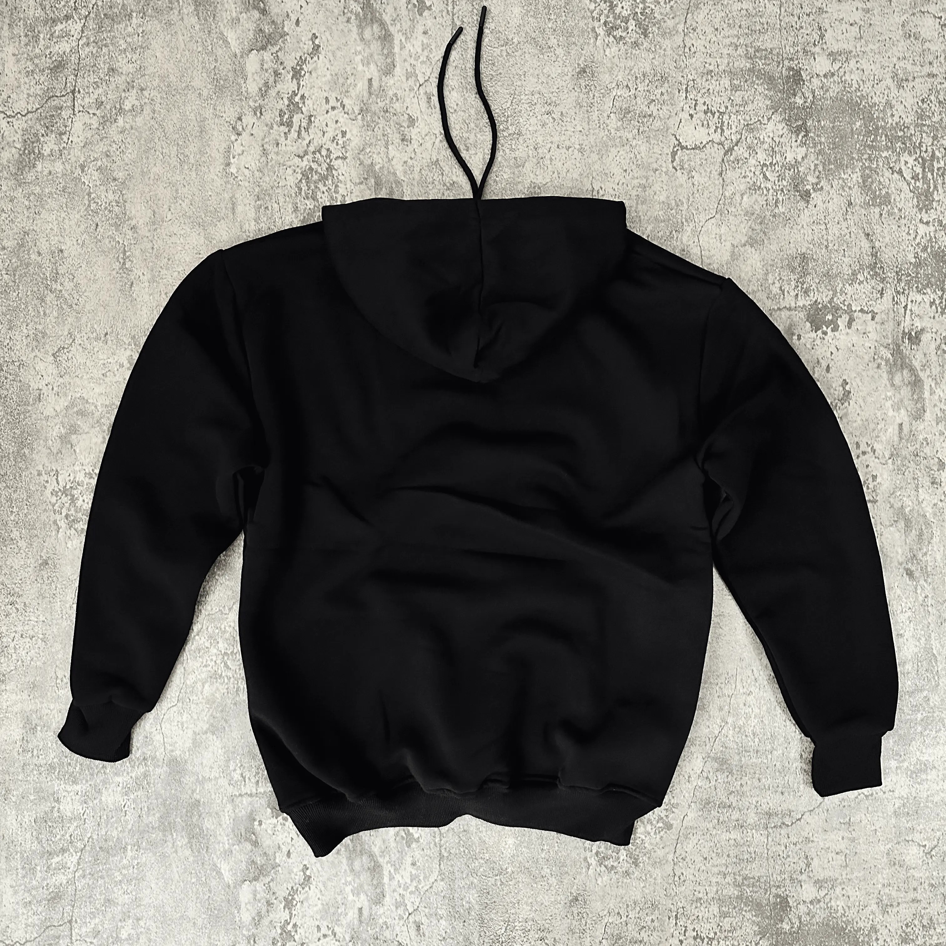 Siyah Kapüşonlu Oversize Sweatshirt