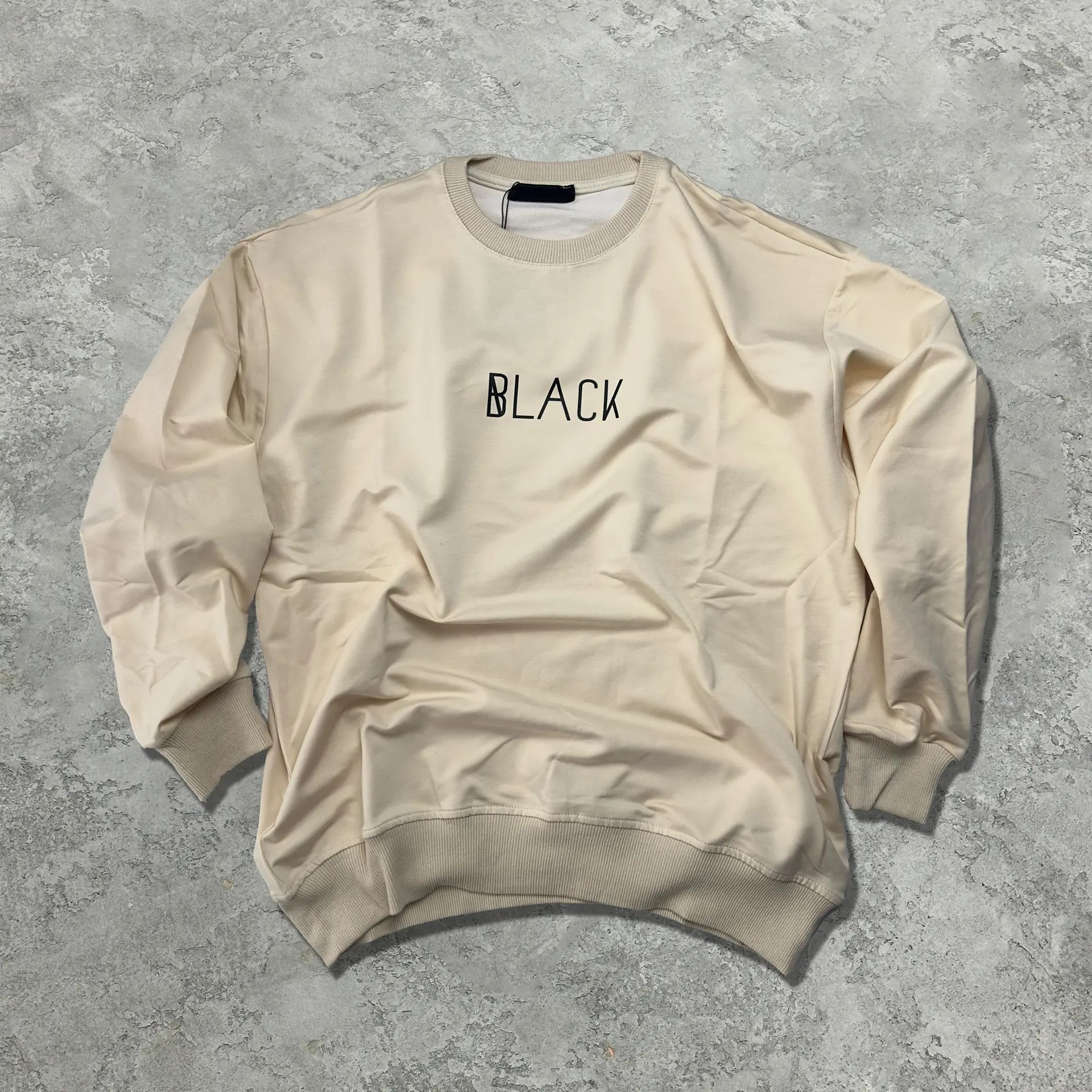 BLACK Baskılı Kehribar Renk Oversize Sweatshirt UNISEX