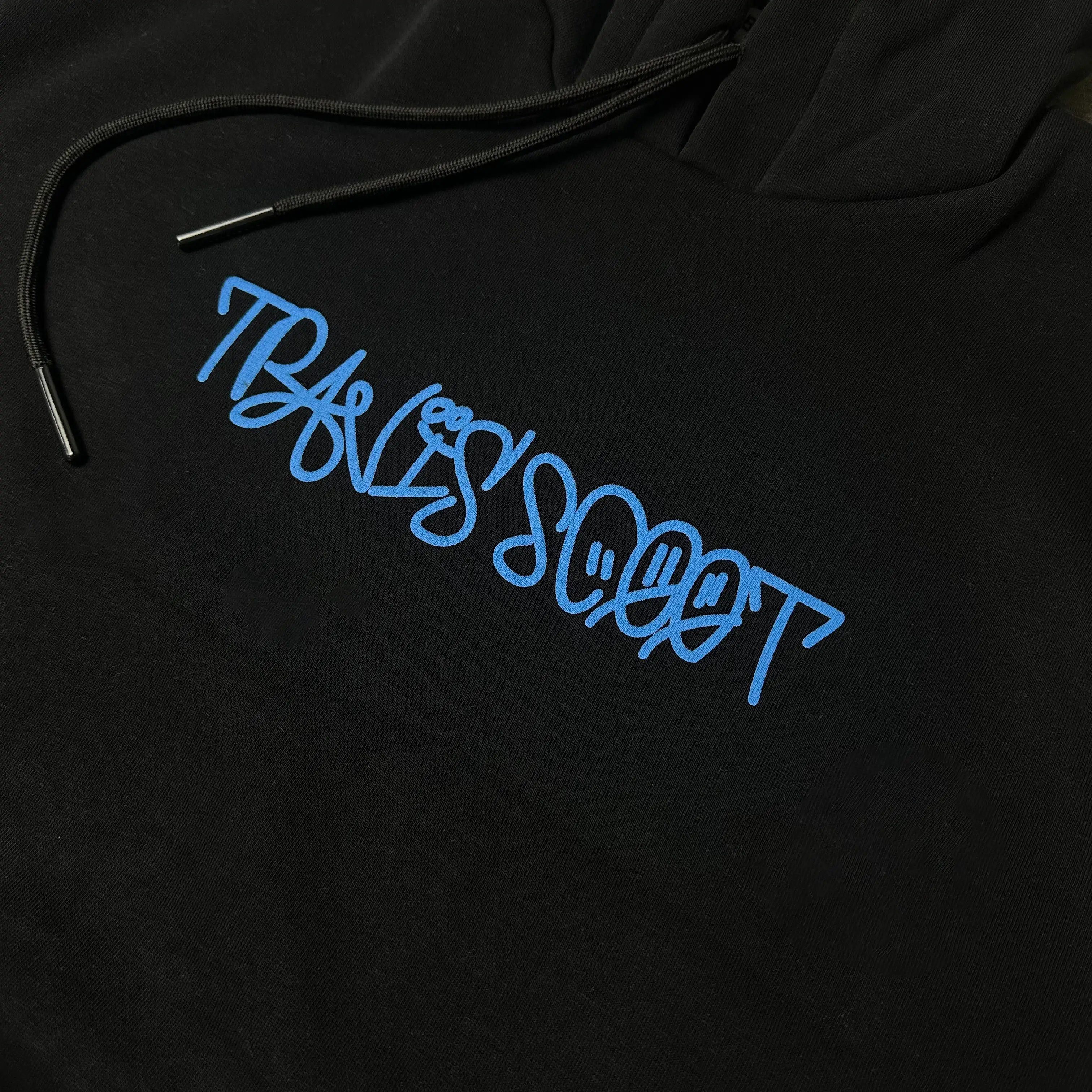 Travis Scoot Siyah Baskılı Oversize Hoodie