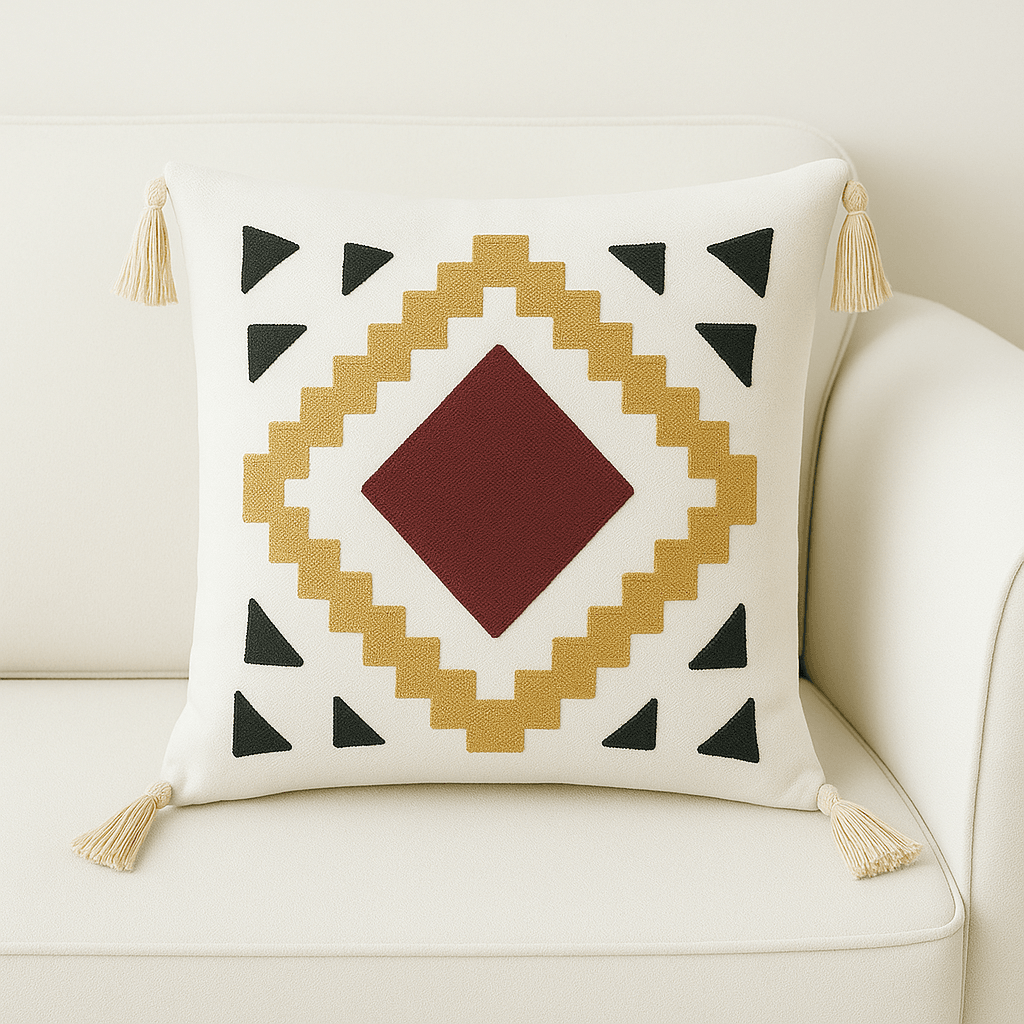 40x40 Punç Nakışlı Kırlent Kılıfı - Baklava