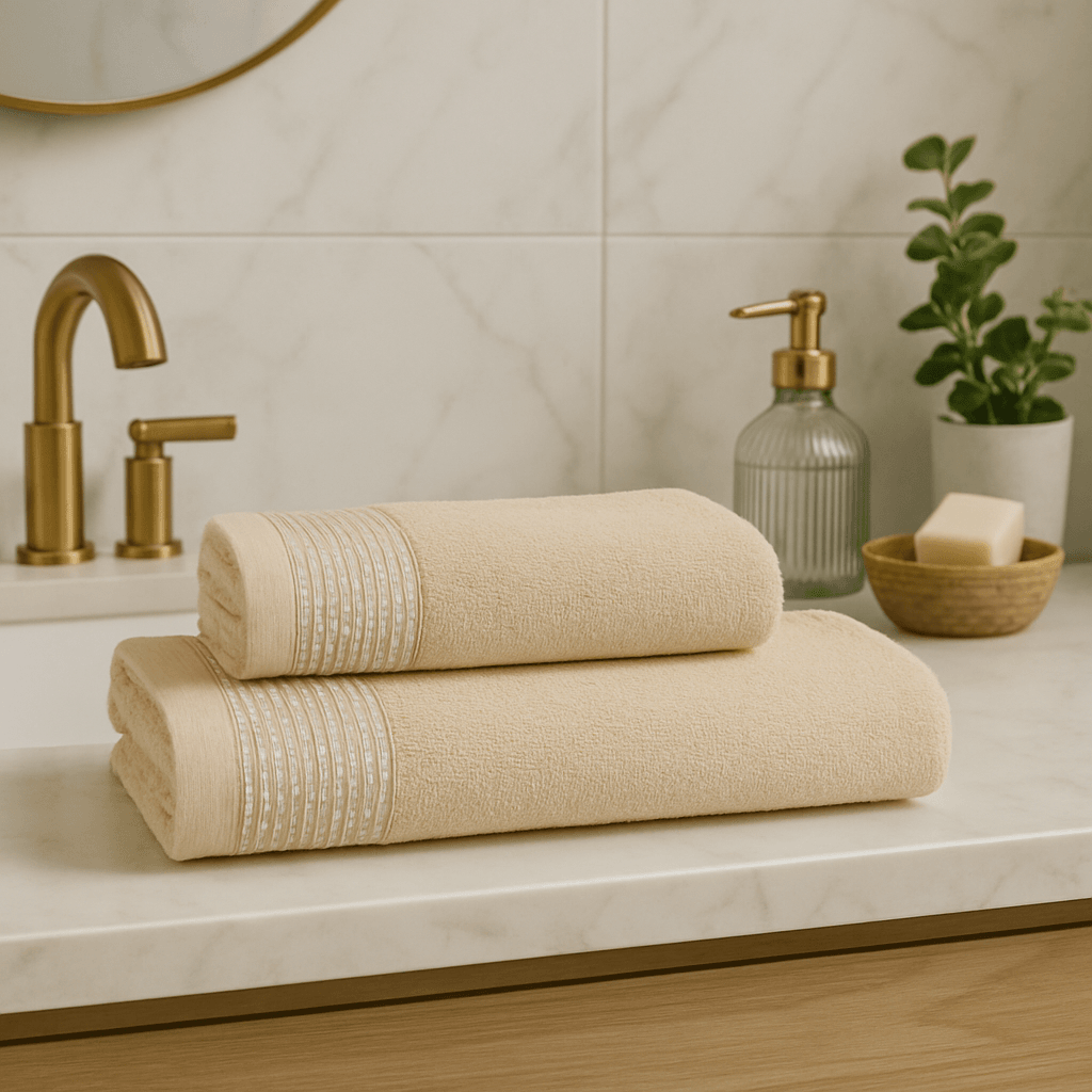 Aquasoft Serisi Banyo Havlu Seti 2'li  - EKRU