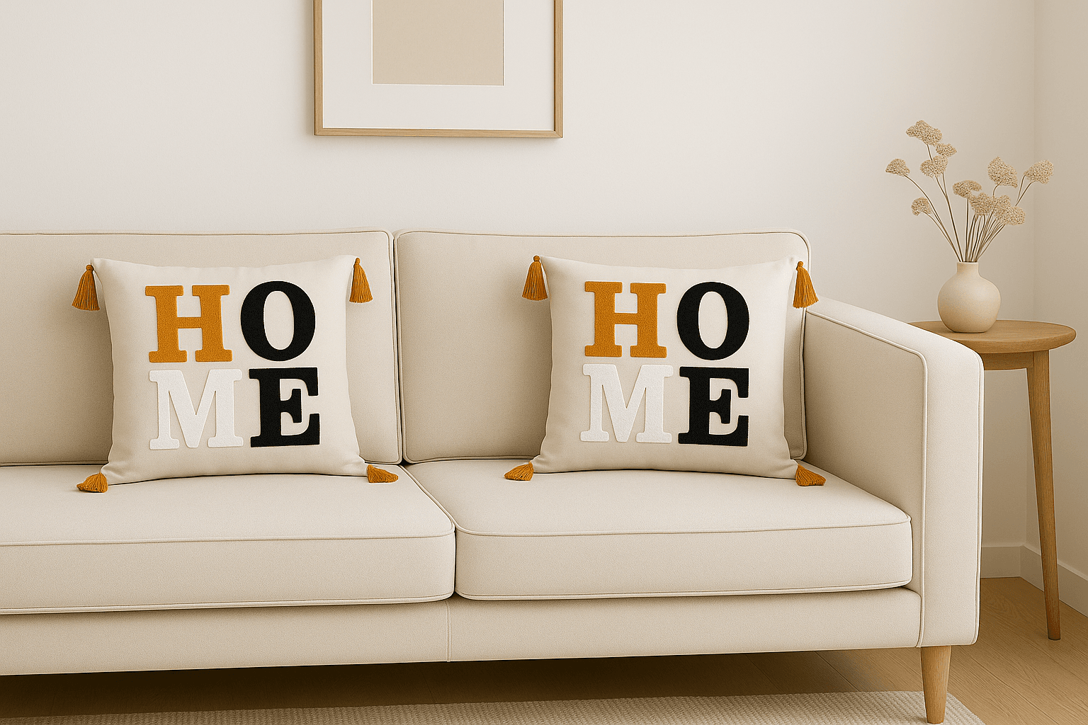 2 Adet 40x40 Punç Nakışlı Kırlent Kılıfı - Home