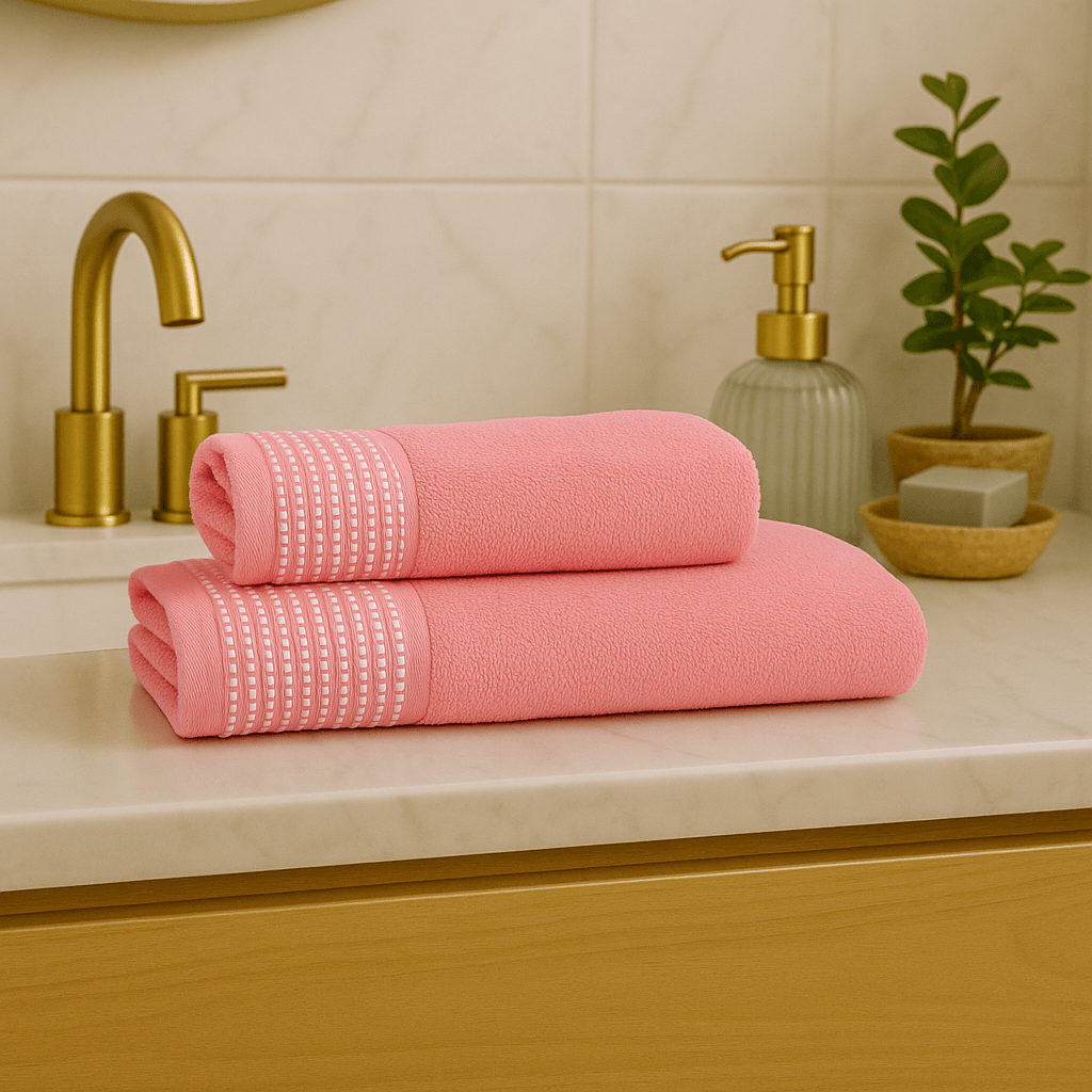 Aquasoft Serisi Banyo Havlu Seti 2'li  - PEMBE