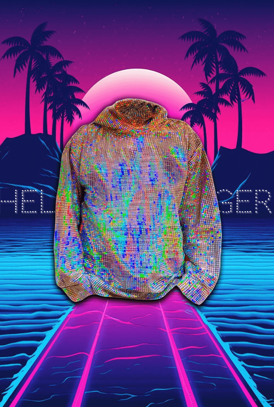 Parlak Disko Topu Hoodie Sweatshirt – Renk Değiştiren Festival Giysisi