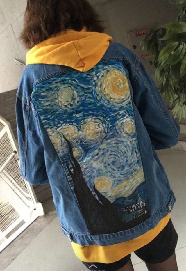 Van Gogh Starry Night Kot Ceket