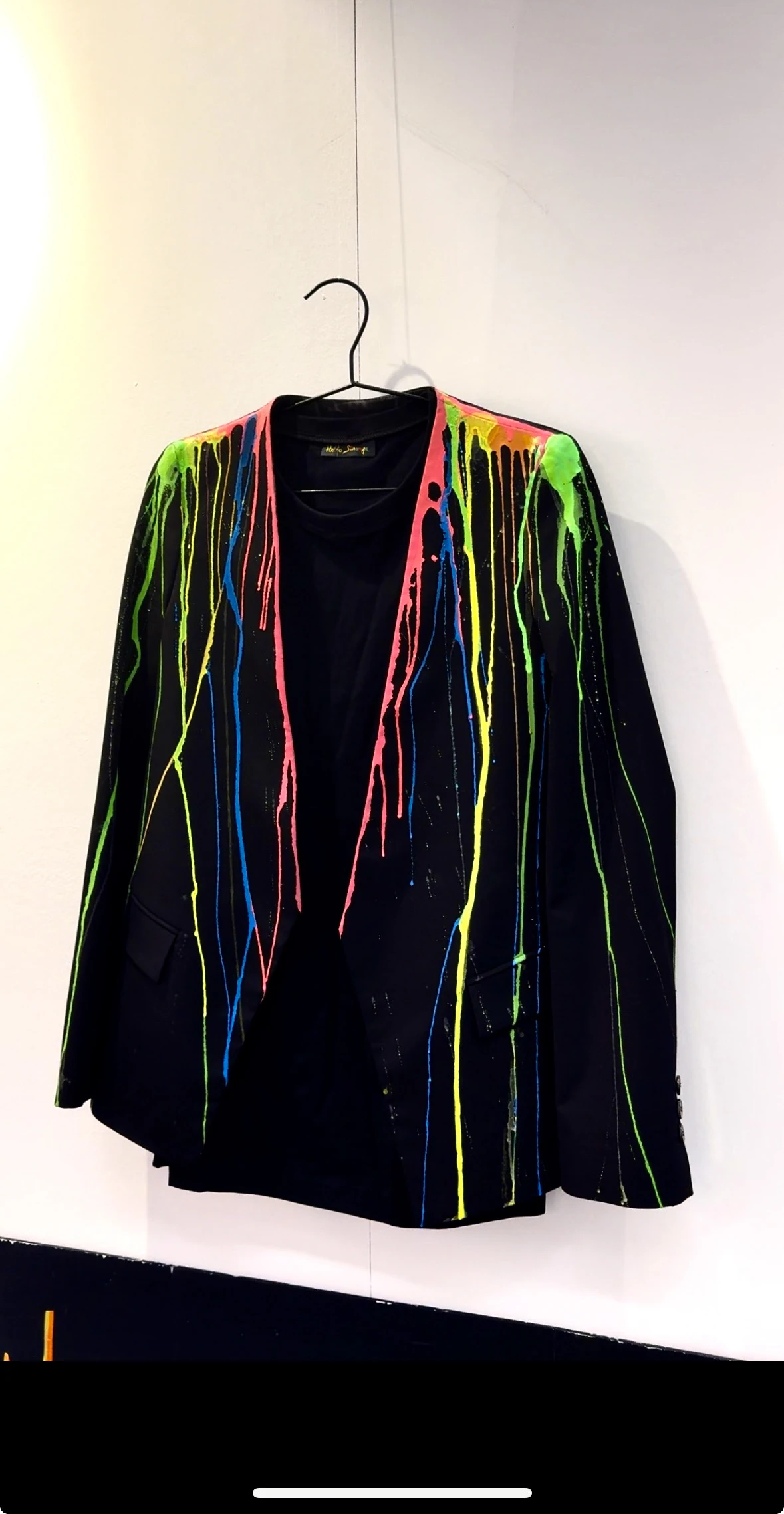 Siyah Blazer Ceket - Neon Detaylı