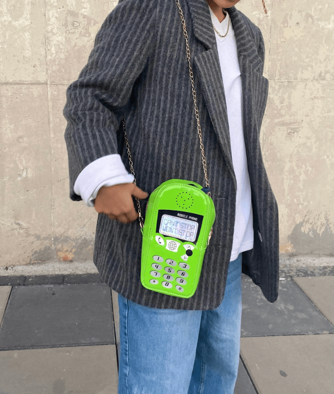 Yeşil Neon Telefon Çanta