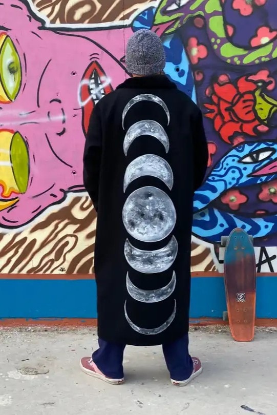 Ay Evreleri Dolunay Palto Kaban – Unisex Oversize | Moon Lunar Coat - Erkek