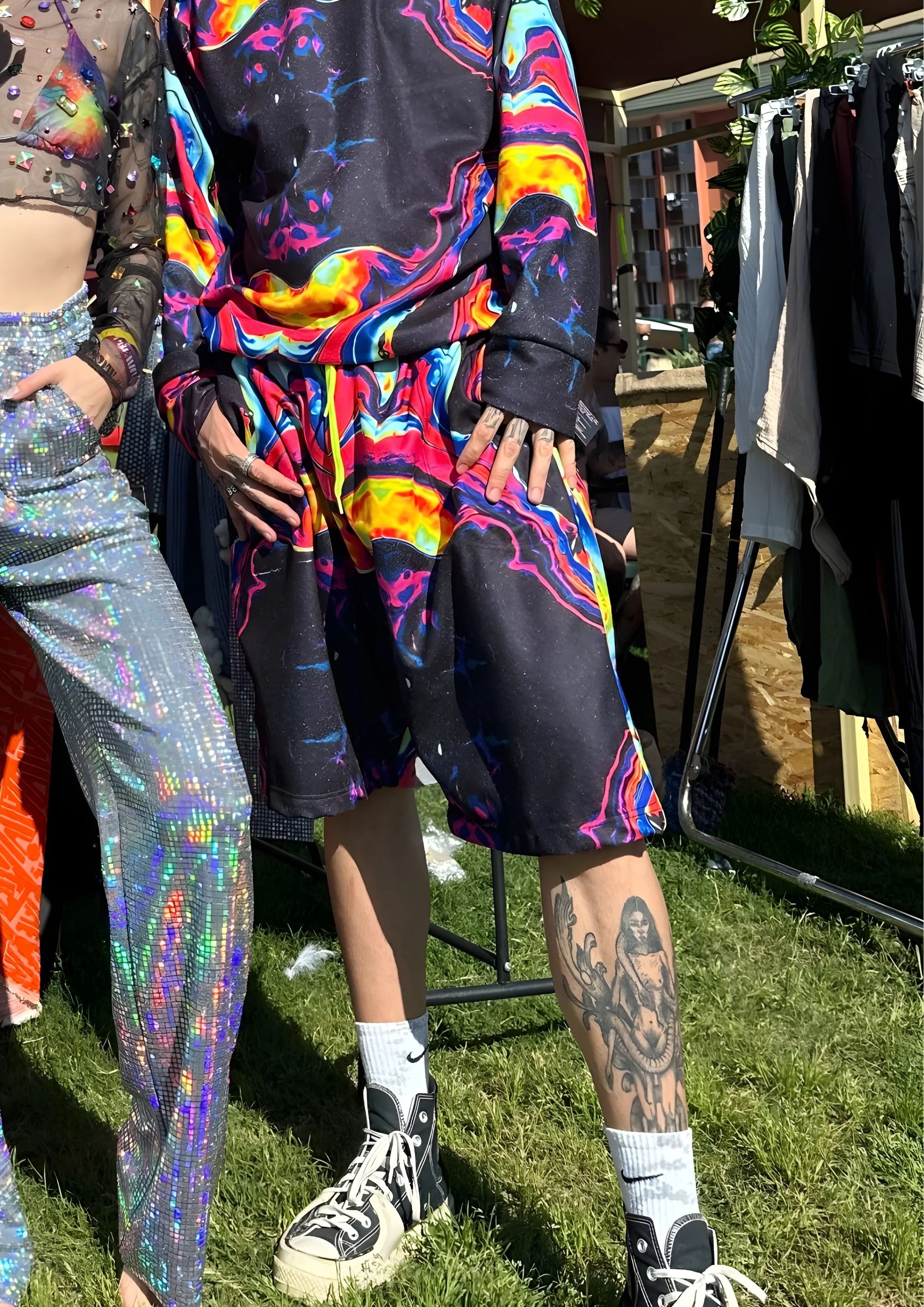 Acid Neon Renkli Şort - Erkek