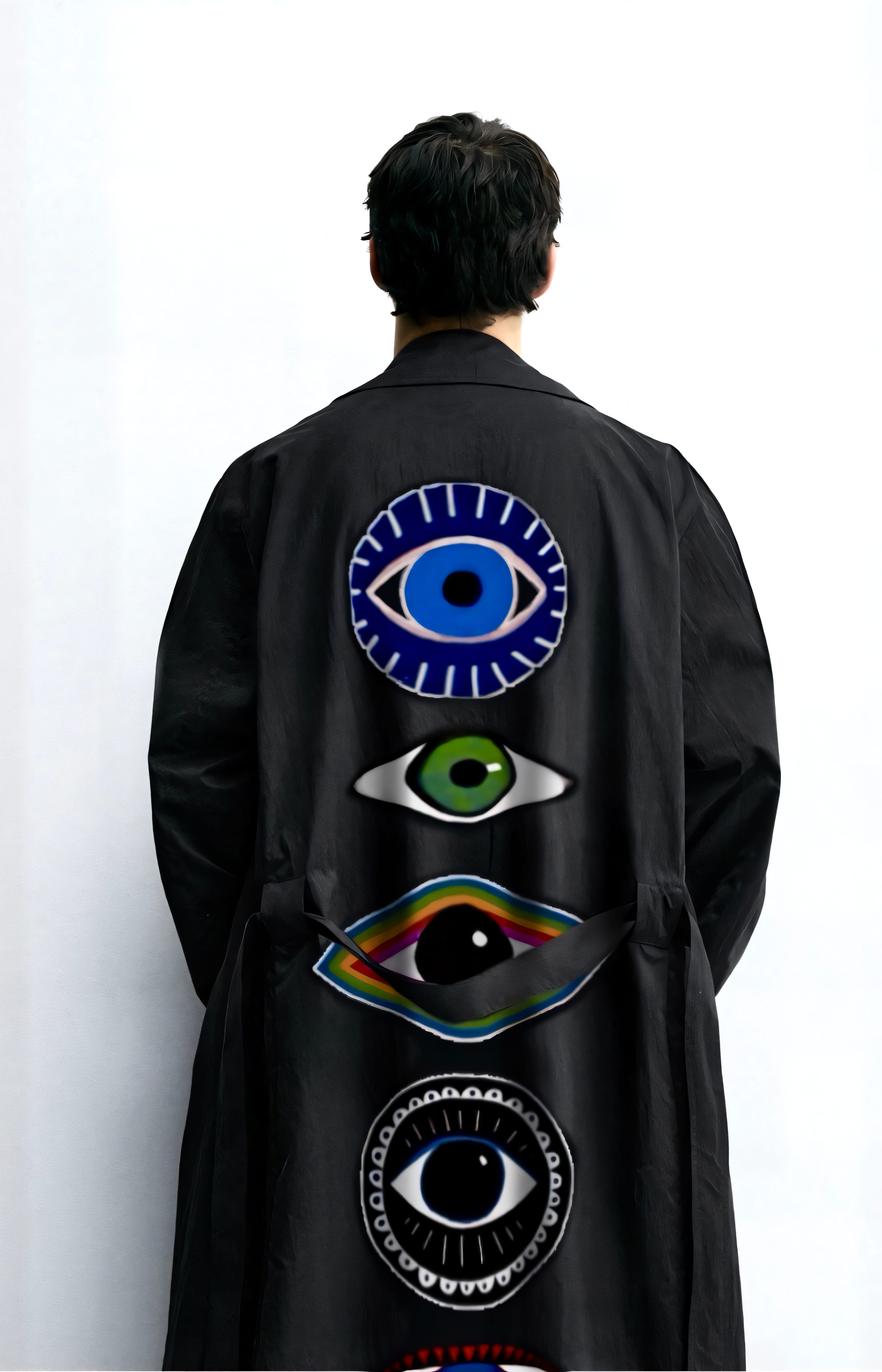 Gözler Kimono - Uzun Siyah Kaftan - Erkek