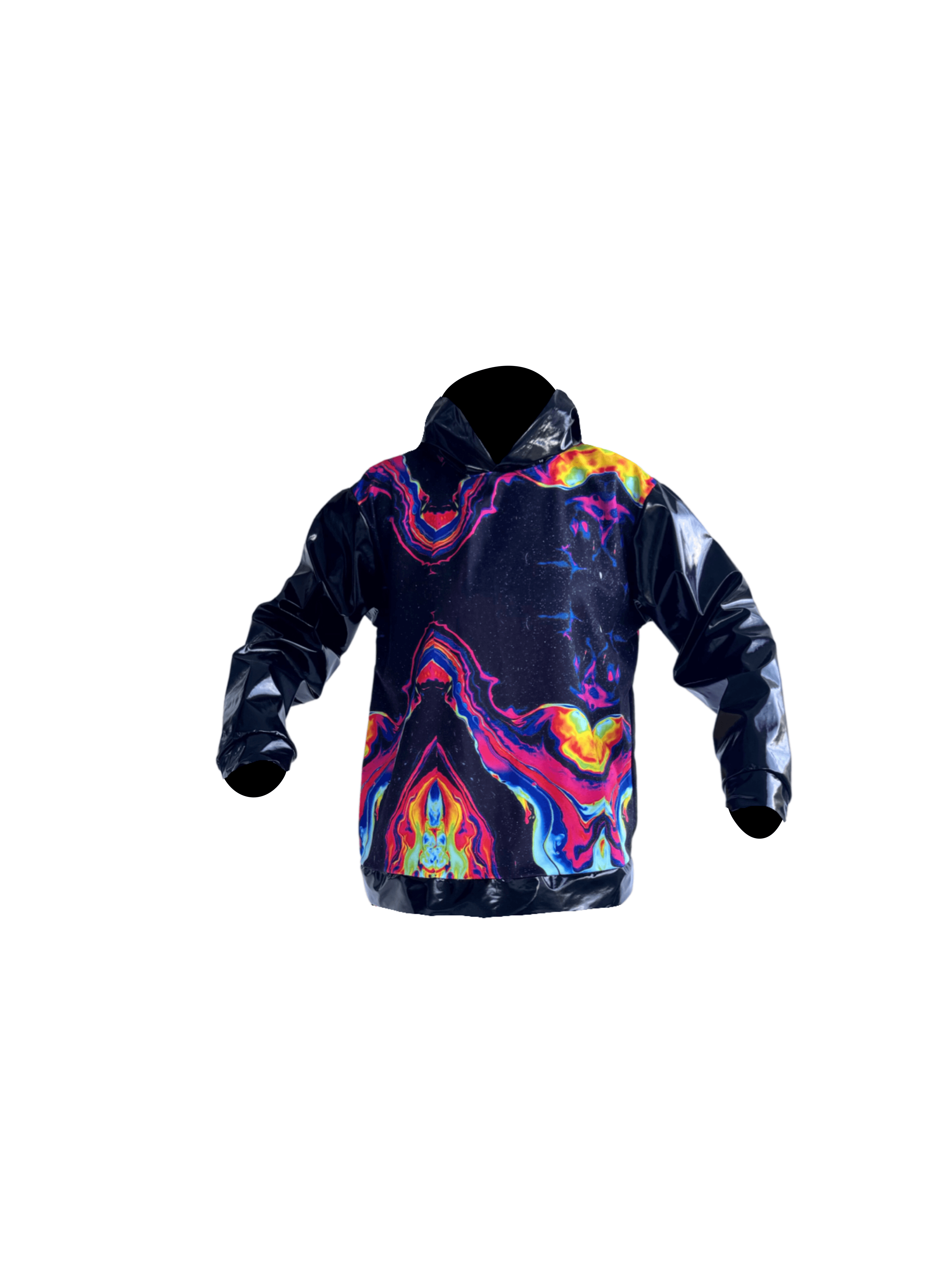 Neon Vibe Deri Kapşonlu Sweatshirt