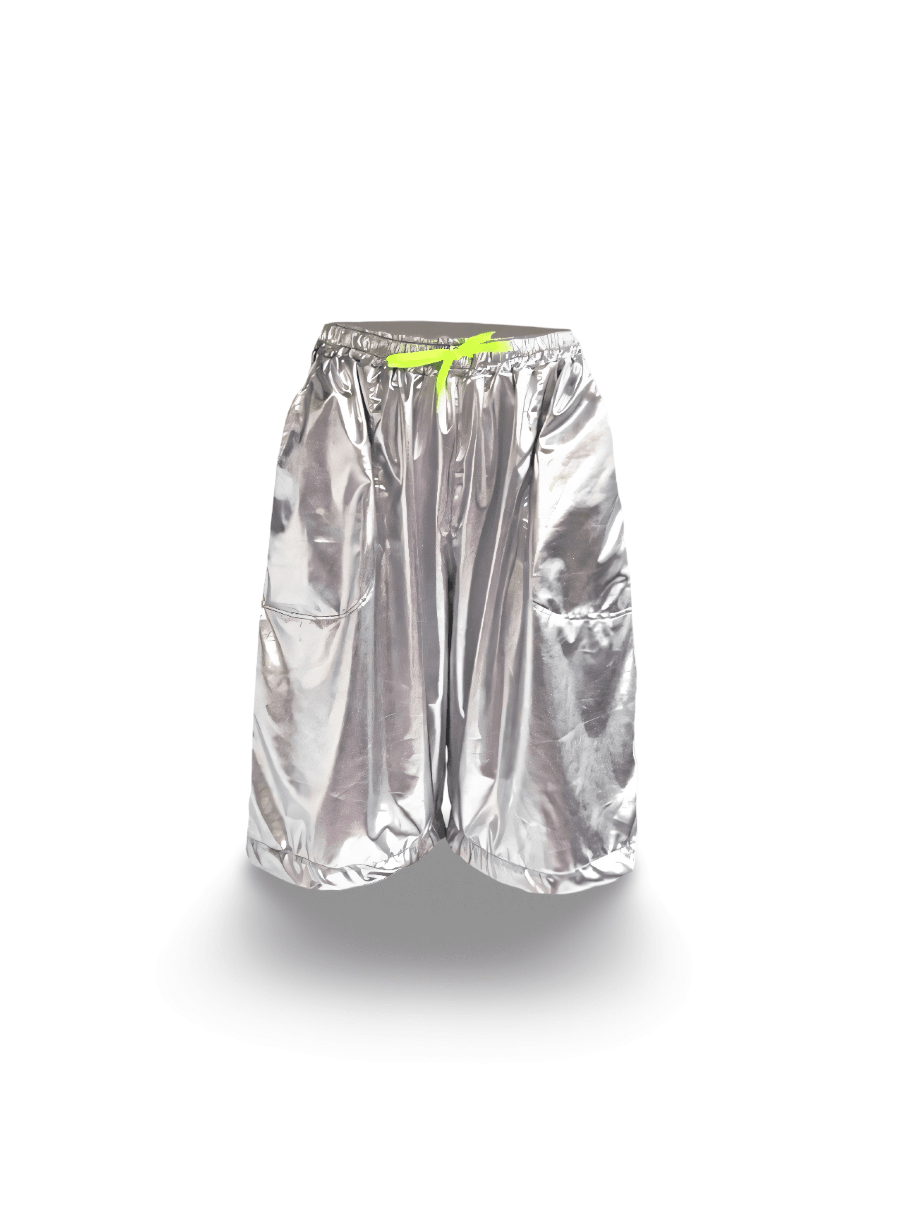 Gümüş Silver Metalik Şort - Unisex