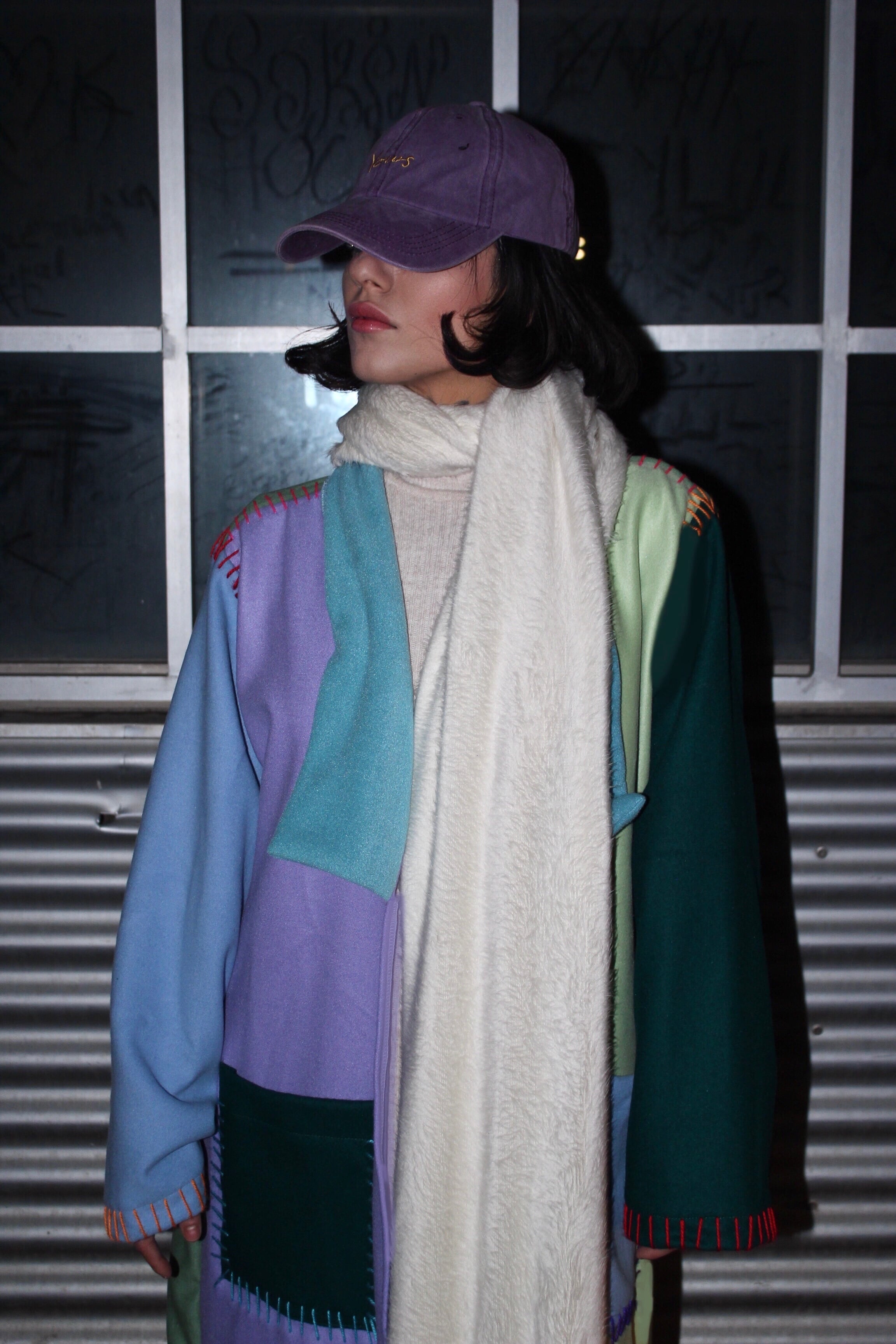 Renkli İşlemeli Palto Kaban – Unisex | Patchwork Coat