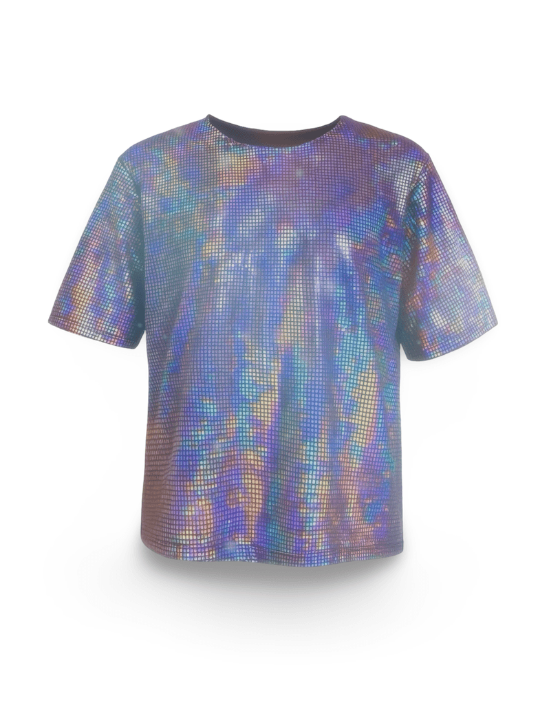 Parlak Disko Topu T-shirt Bluz