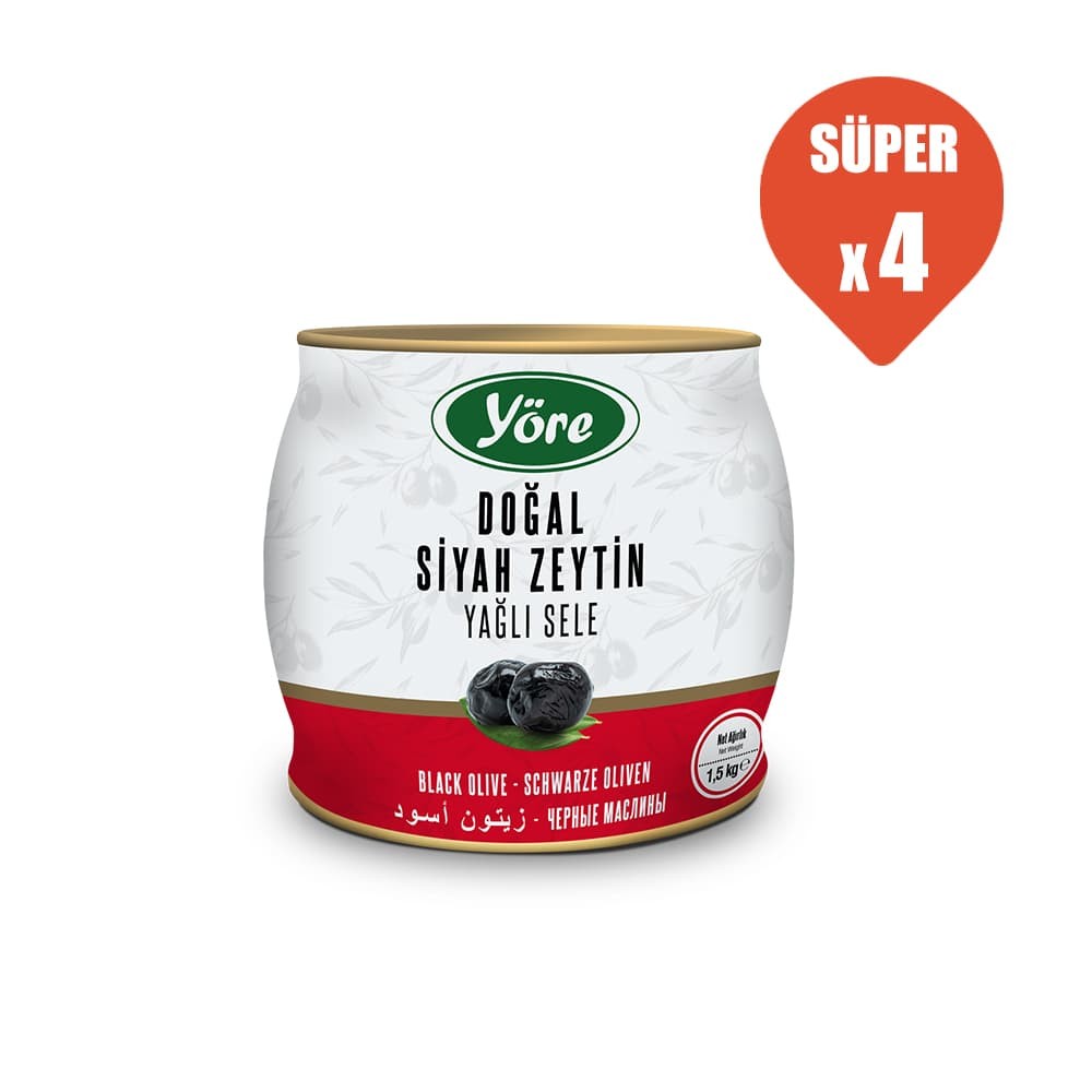 Yöre Gemlik Süper Zeytin 1500 gr x 4