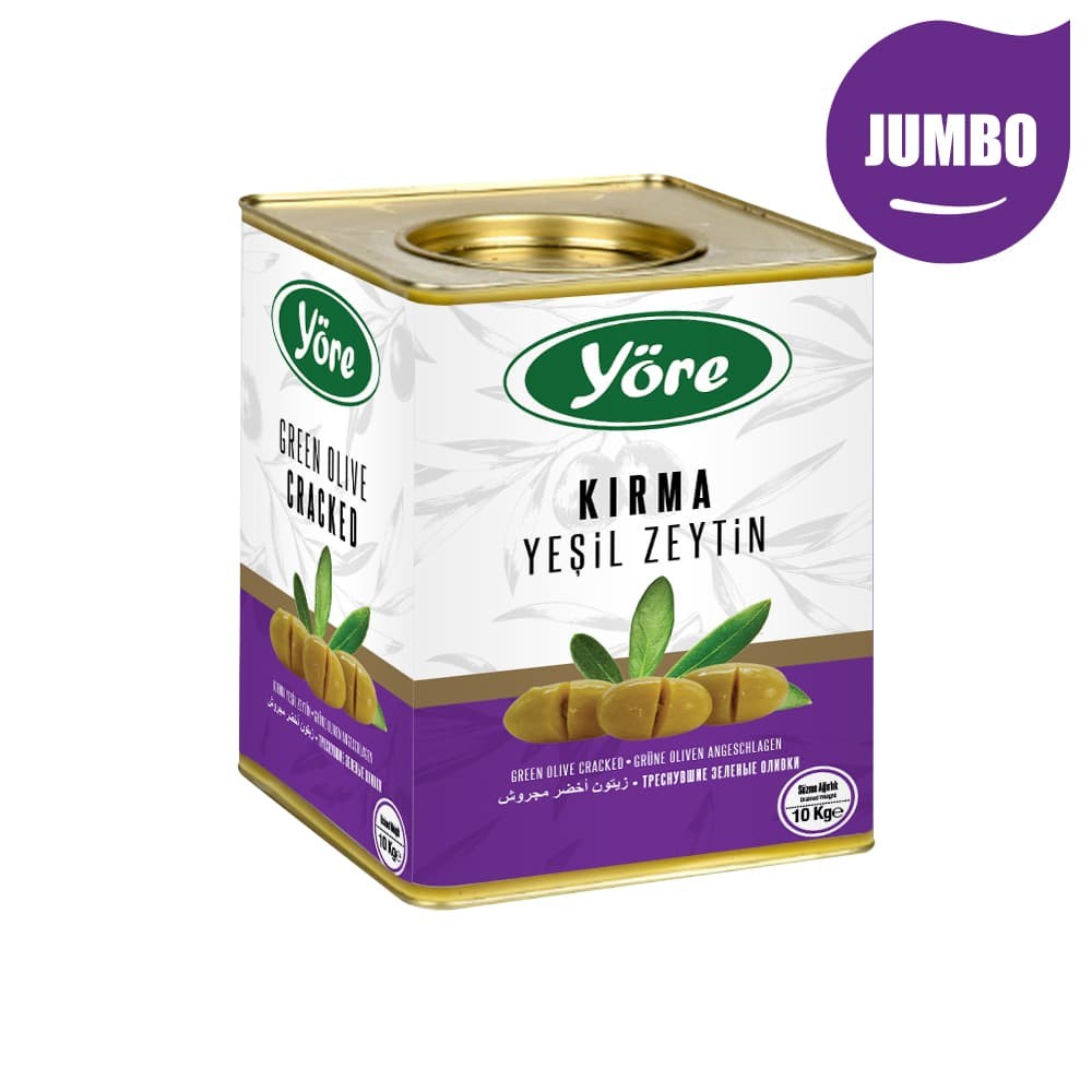 Yöre Domat Kırma Jumbo Yeşil Zeytin 10 kg Teneke