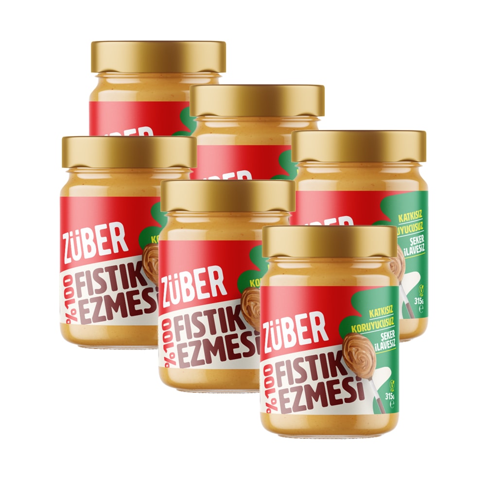 Züber %100 Fıstık Ezmesi 315 gr x 6 Adet
