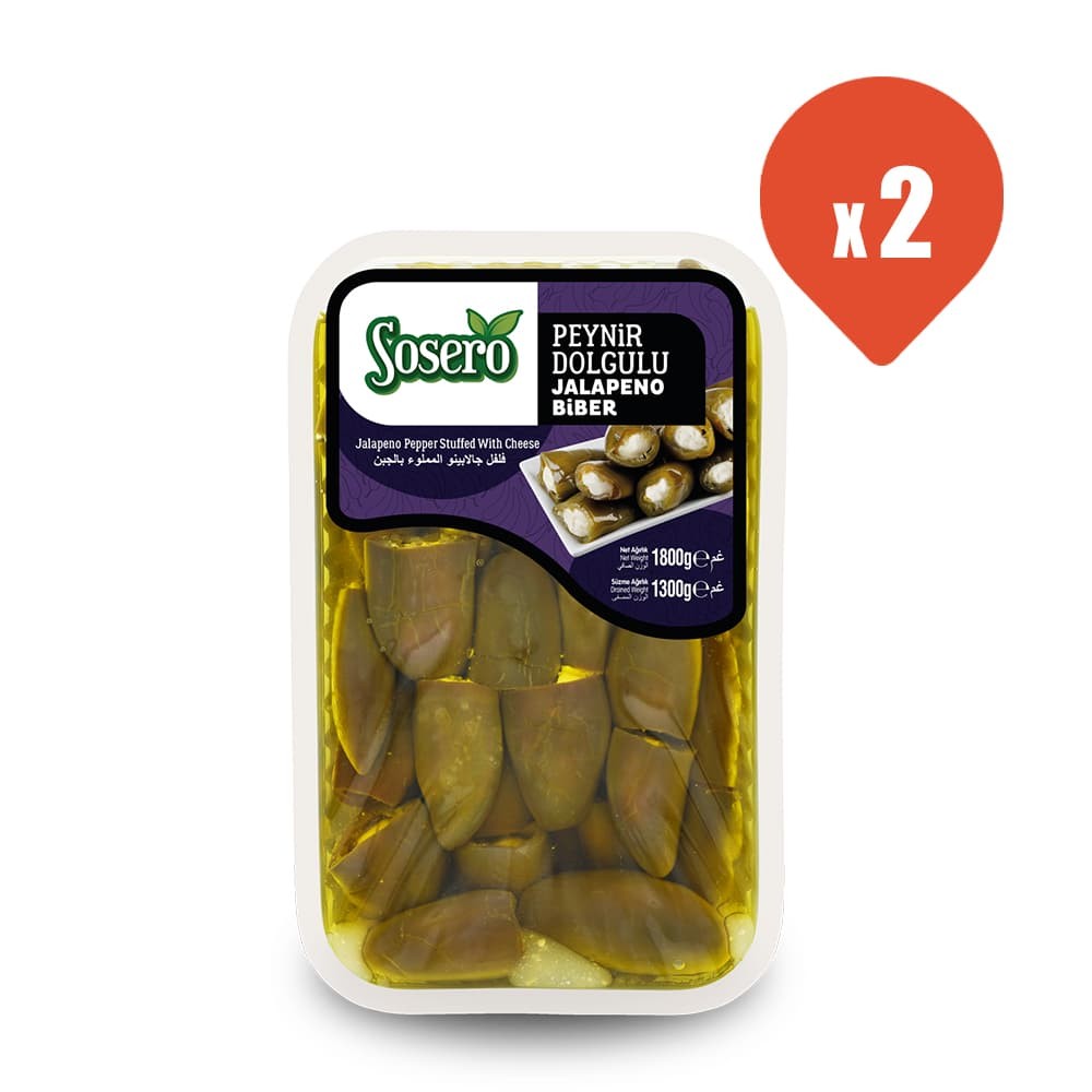 Sosero Peynir Dolgulu Jalapeno Biber 1300 gr x 2