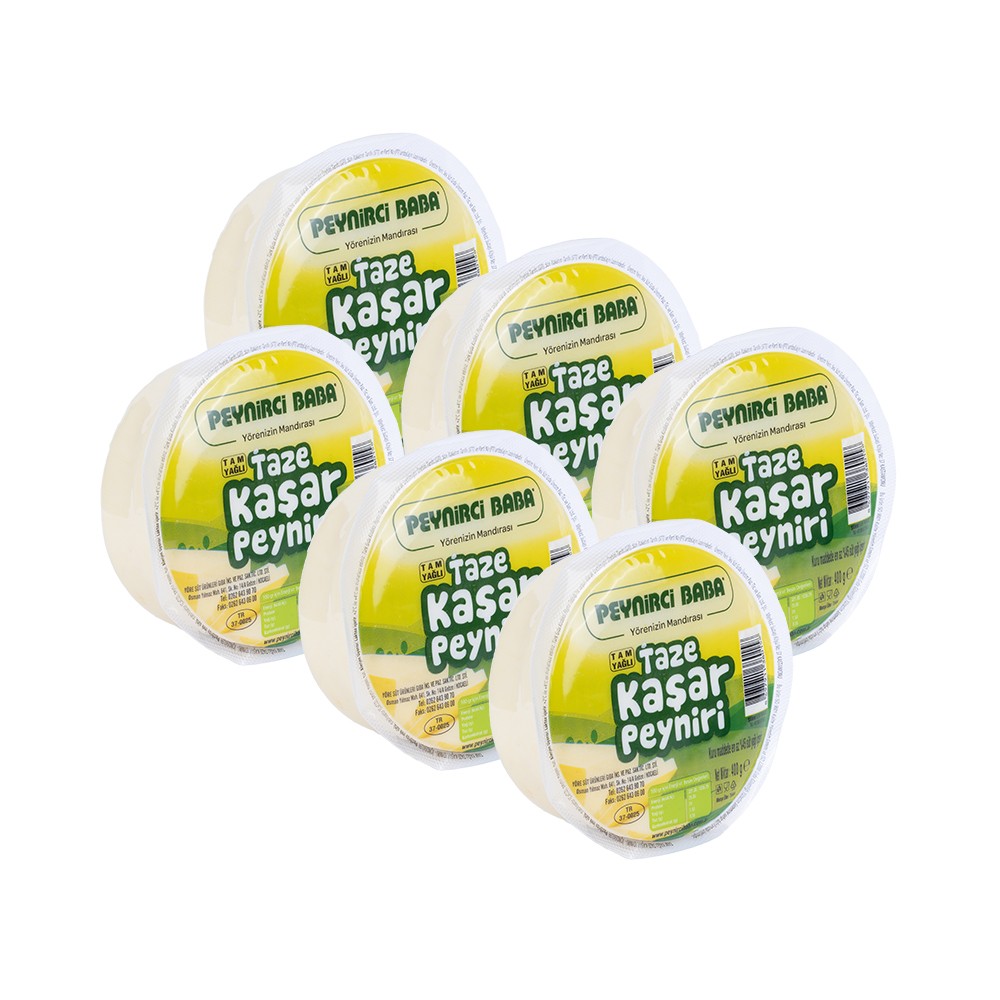 Peynirci Baba Taze Kaşar Peyniri 400 gr x 6