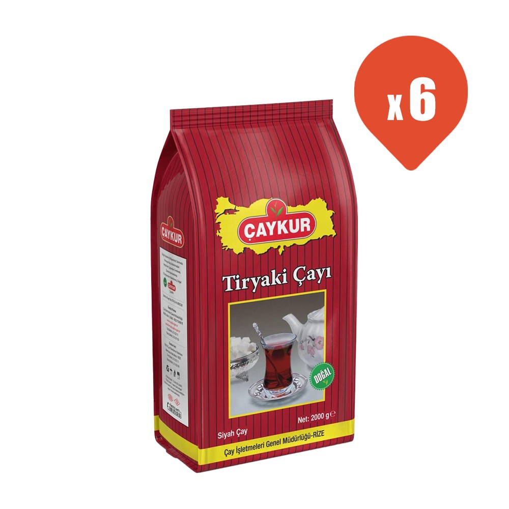 Çaykur Tiryaki Dökme Siyah Çay 2 kg x 6 Adet