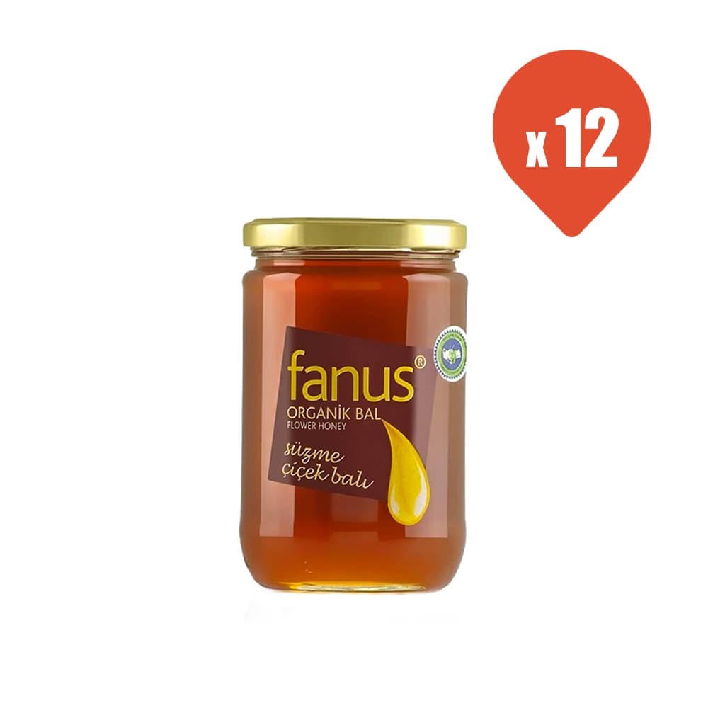 Fanus Organik Süzme Çiçek Balı 460 gr x 12