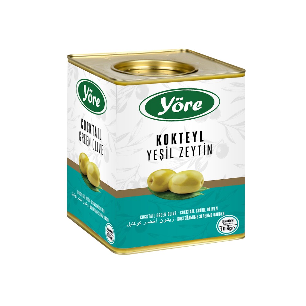 Yöre Domat Kokteyl Özel Yeşil Zeytin 10 kg Teneke
