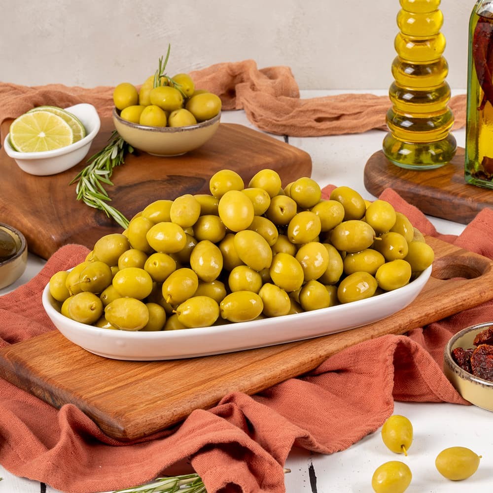 Yöre Domat Kokteyl Jumbo Yeşil Zeytin 10 kg Teneke (121-140)