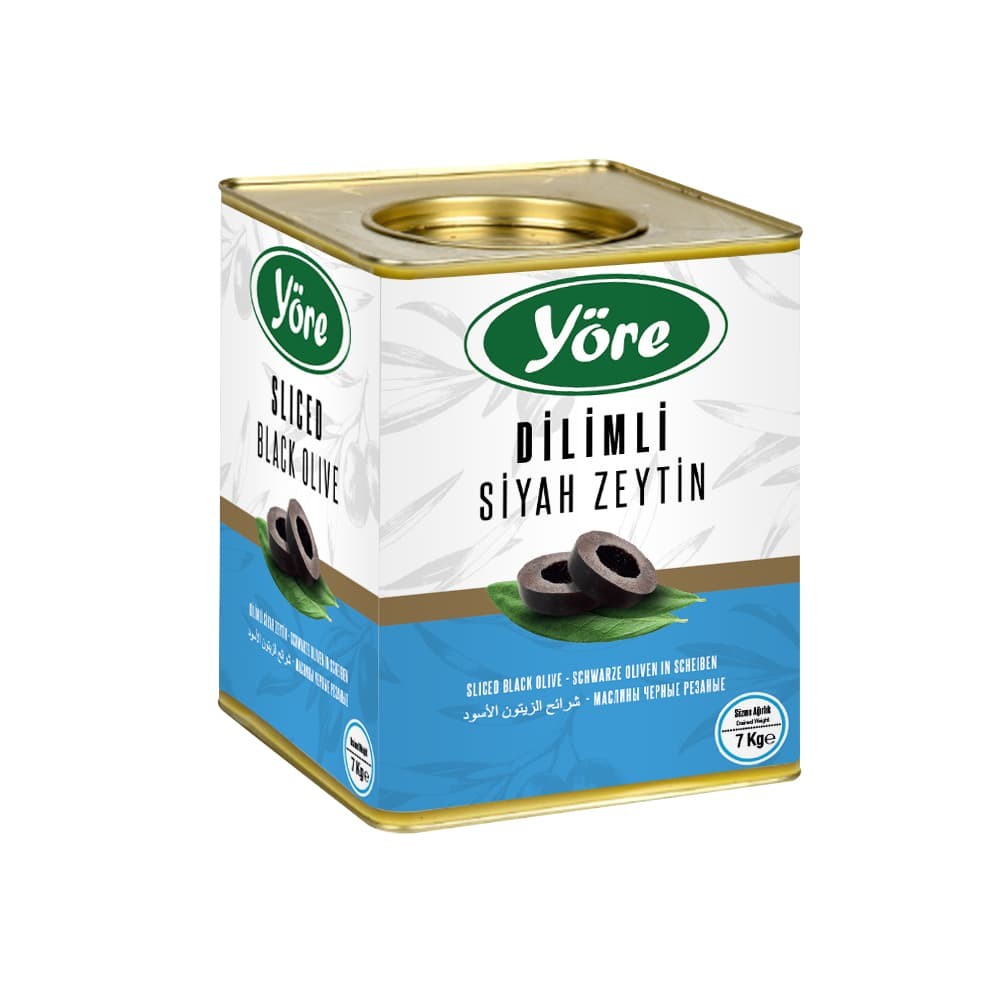 Yöre Dilimli Siyah Zeytin 7 kg Teneke