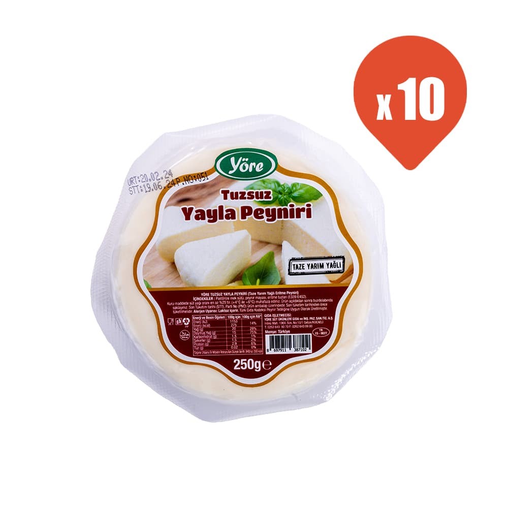 Yöre Tuzsuz Yayla Peyniri 250 gr x 10