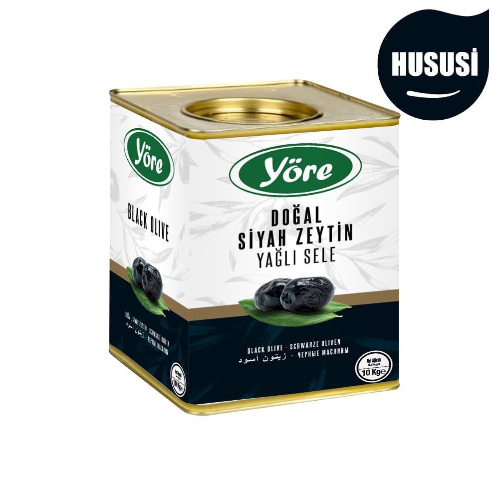 Yöre Gemlik Hususi Siyah Zeytin 10 kg Teneke (321-380)