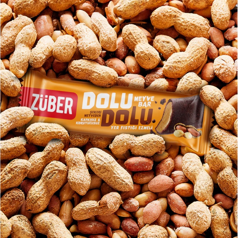 Züber Dolu Dolu Yer Fıstığı Ezmeli Meyve Bar 30 gr x 12 Adet