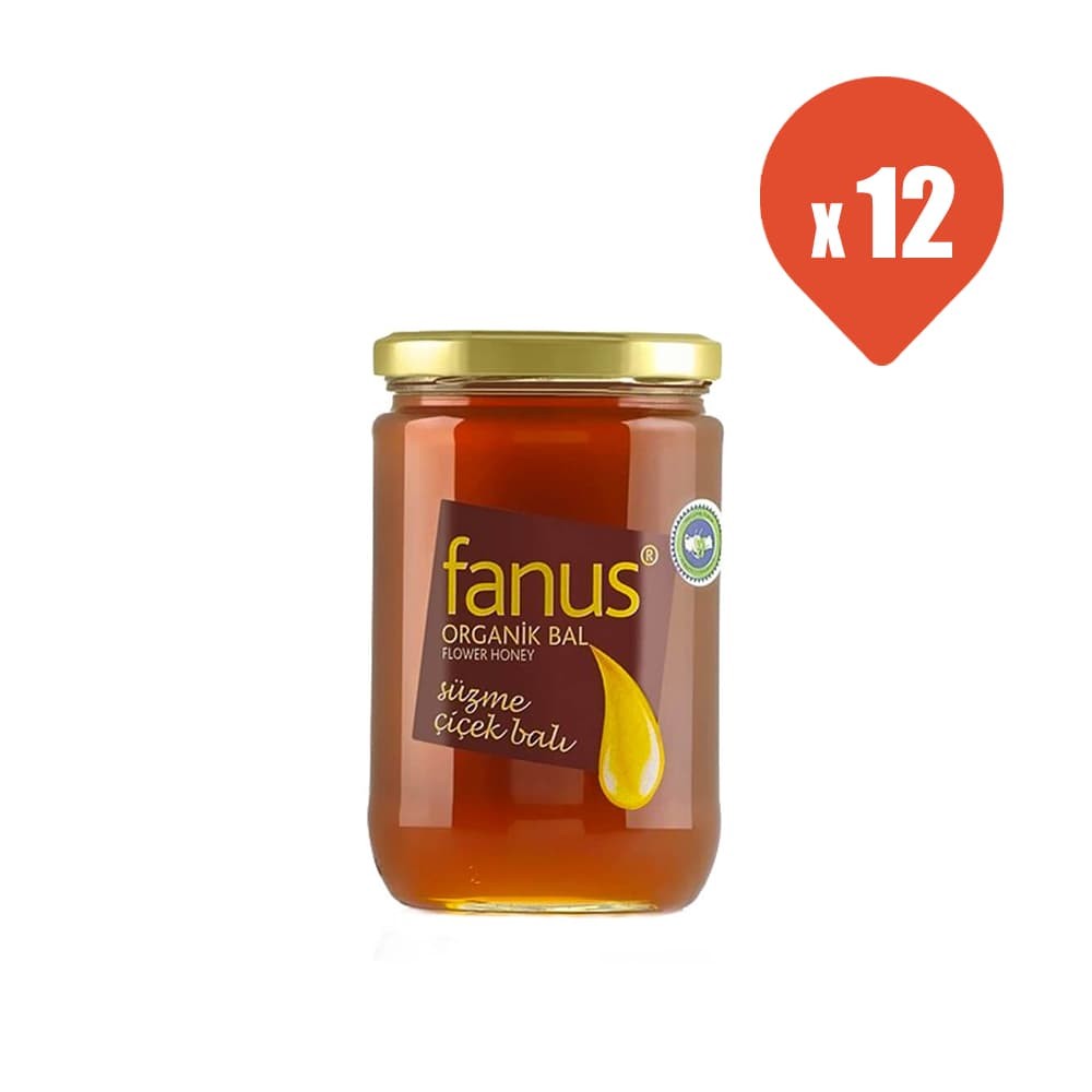 Fanus Organik Süzme Çiçek Balı 850 gr x 12